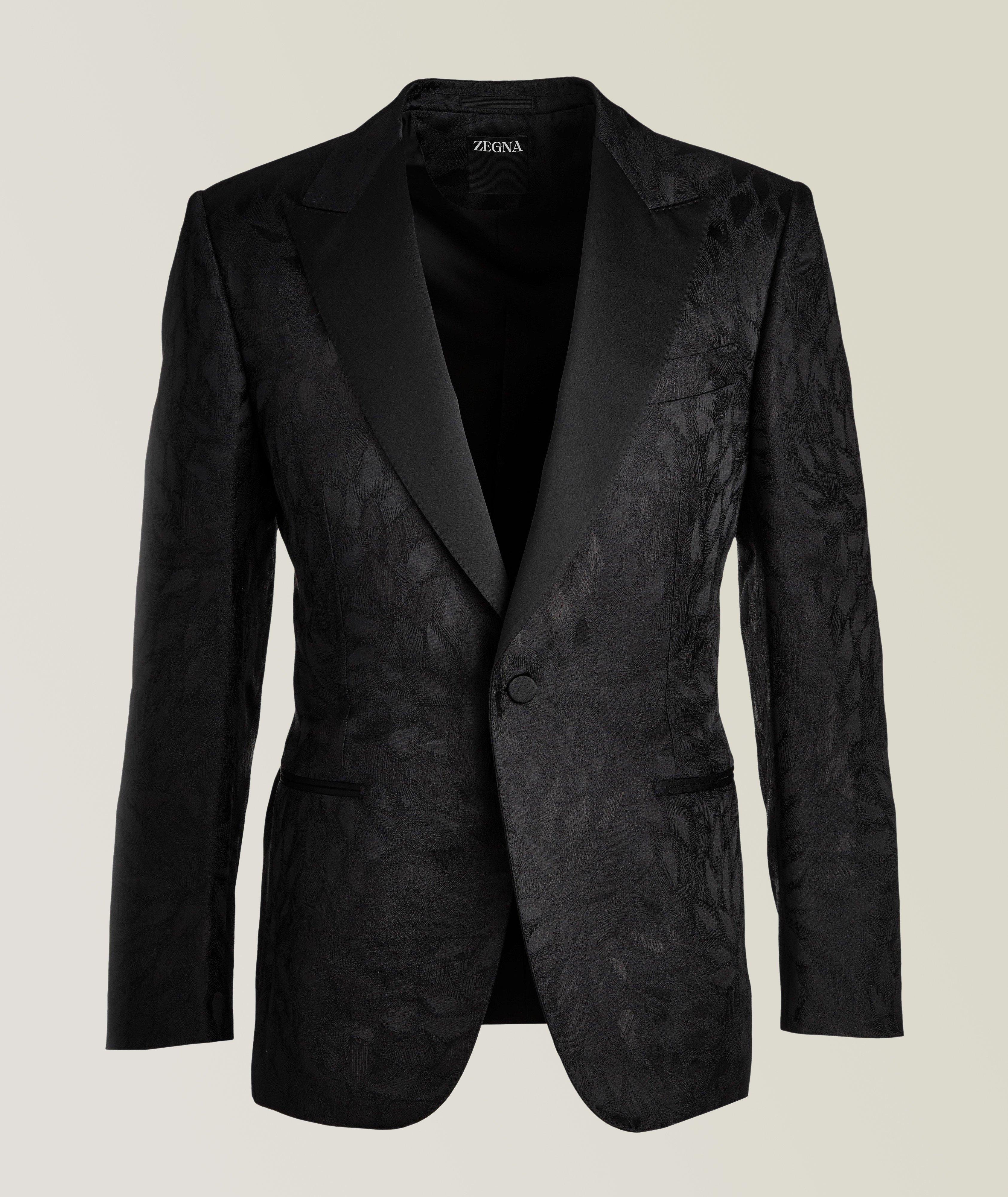 Silk-Wool Jacquard Leaf Cocktail Jacket image 0