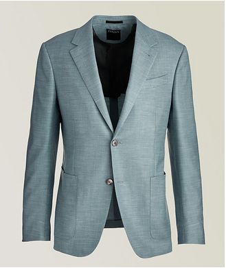 ZEGNA Natural Wool, Silk & Linen Blend Textured Sport Jacket