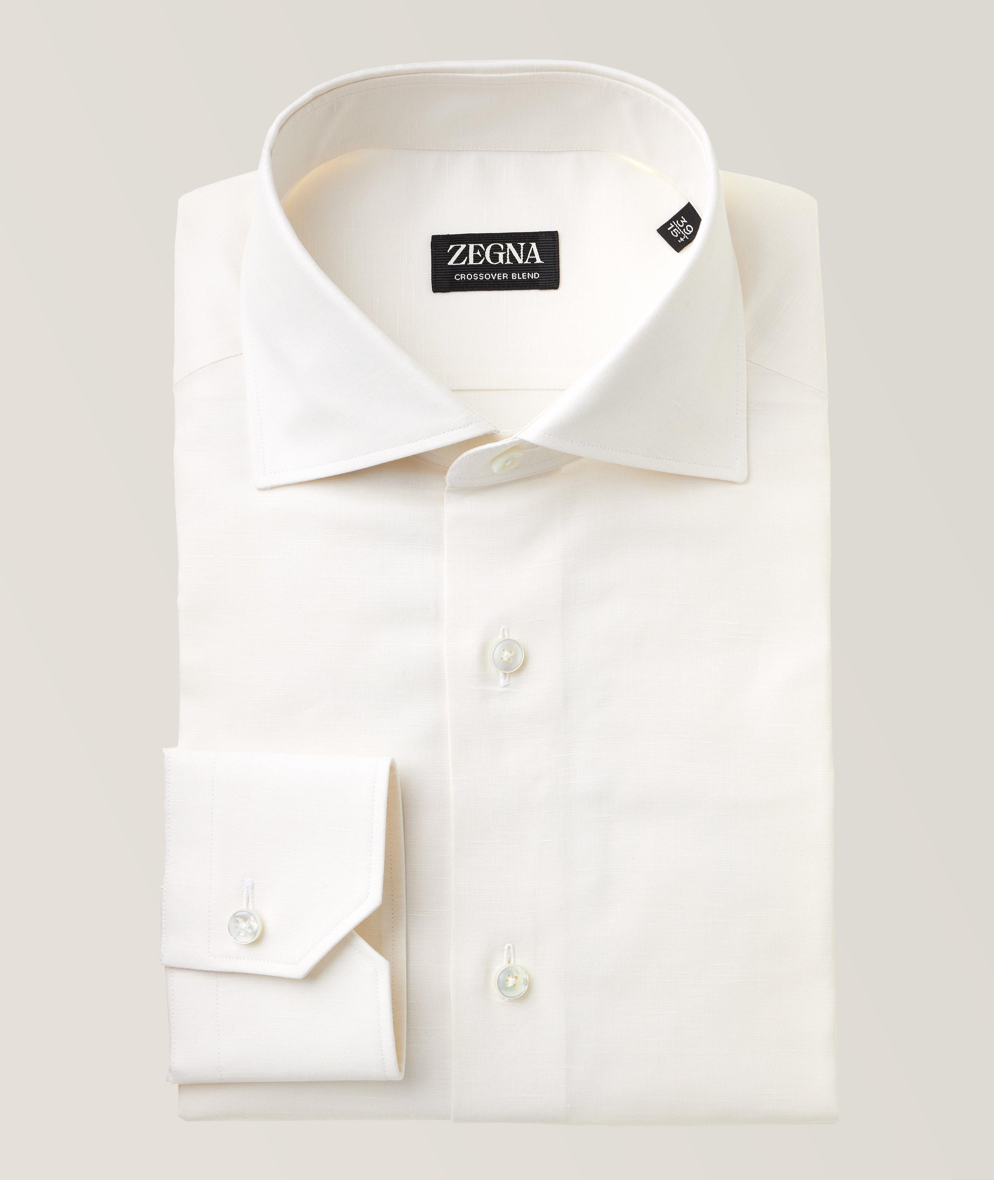 Crossover Blend Cotton, Silk & Linen Dress Shirt image 0