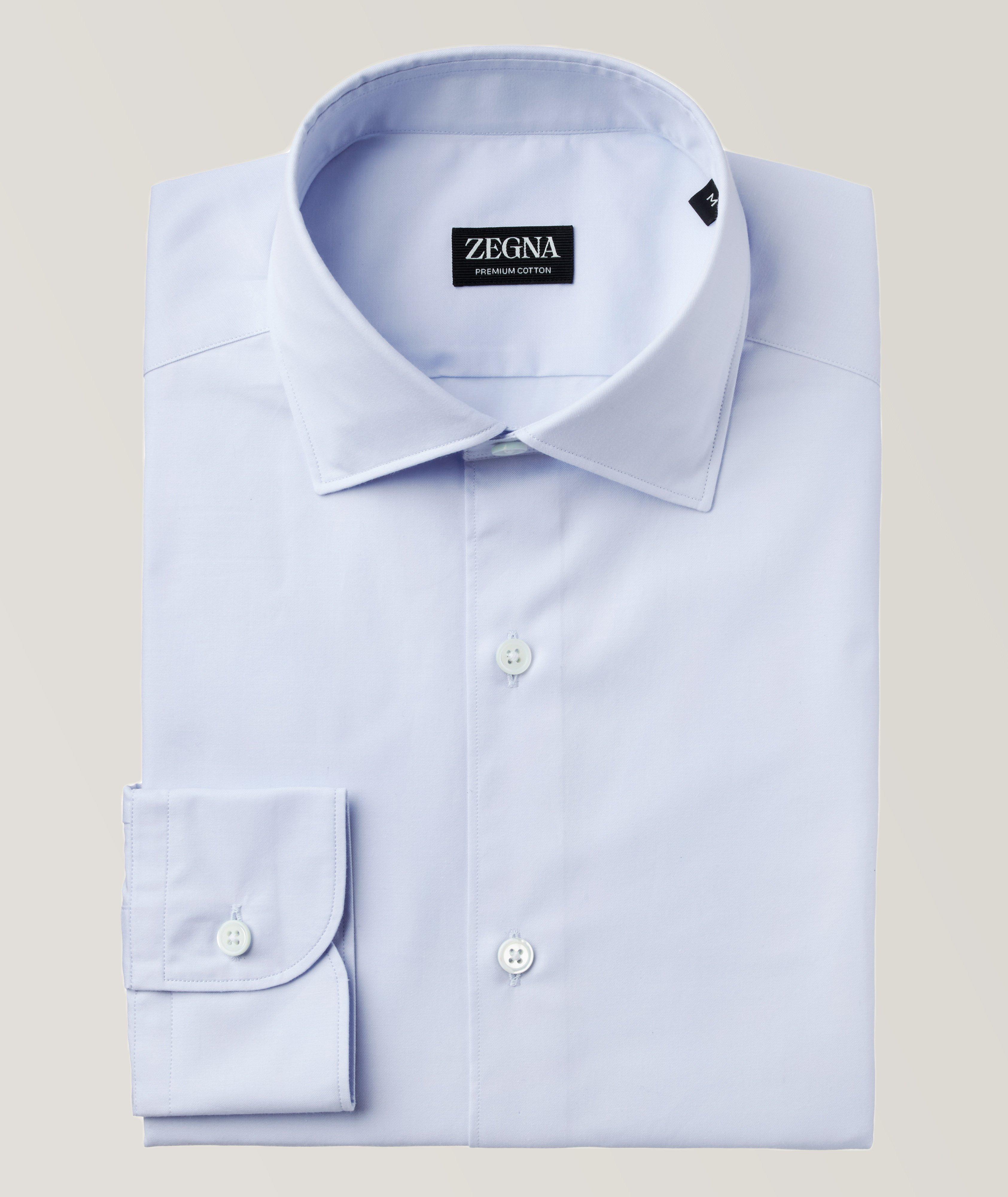 Zegna Solid Cotton Sport Shirt