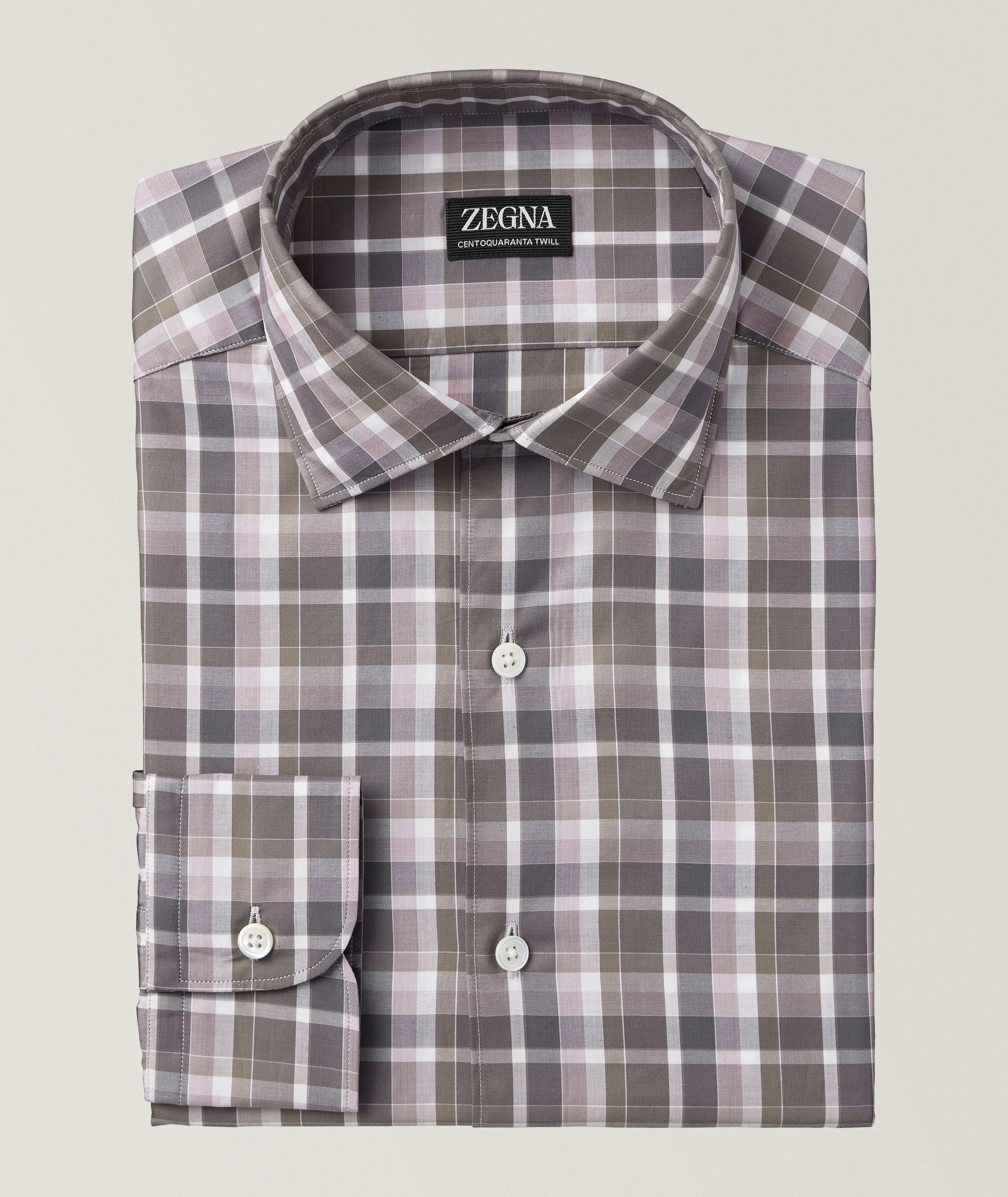 Checked Centoquaranta Twill Shirt image 0