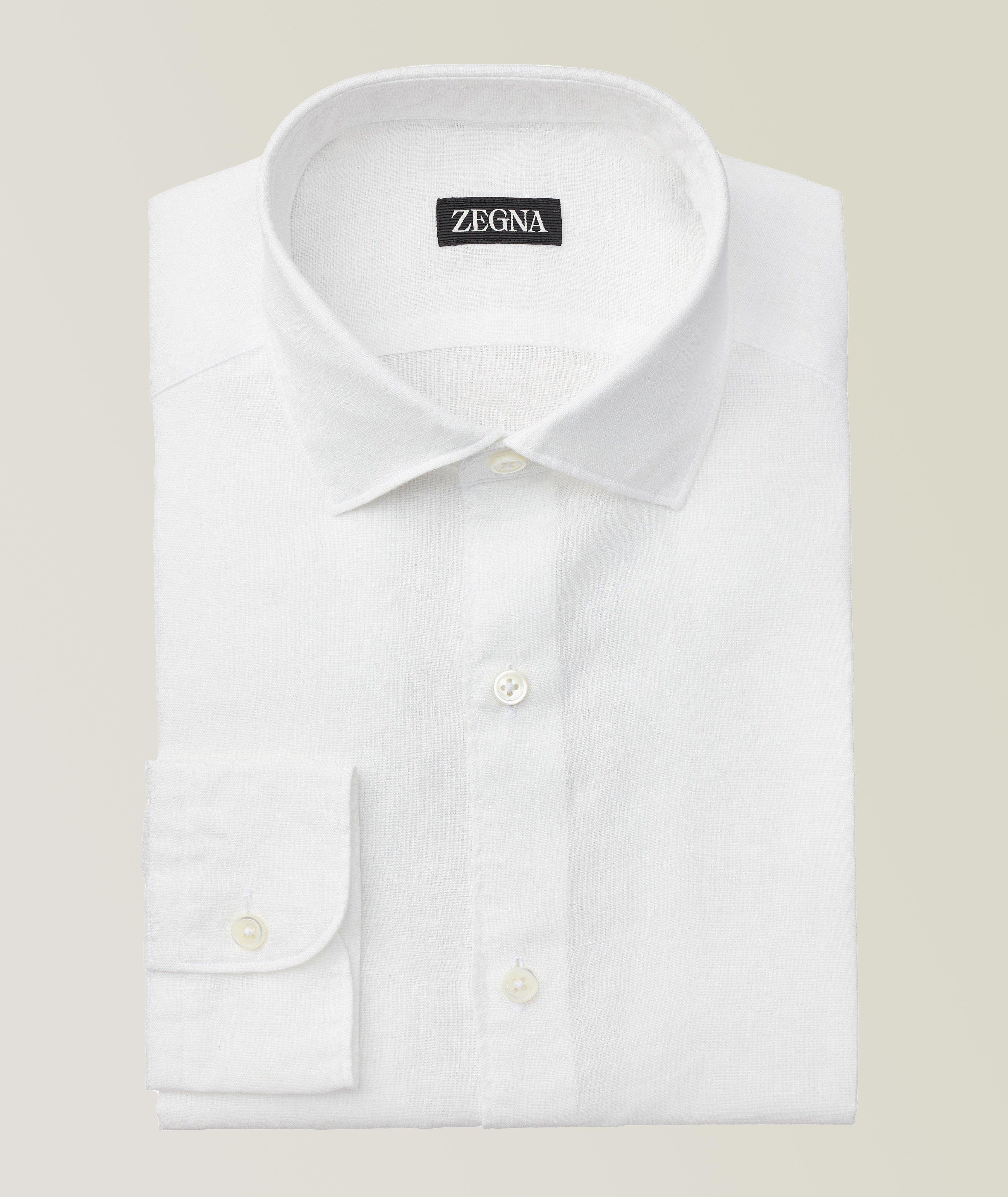 Chemise décontractée unie en lin image 0