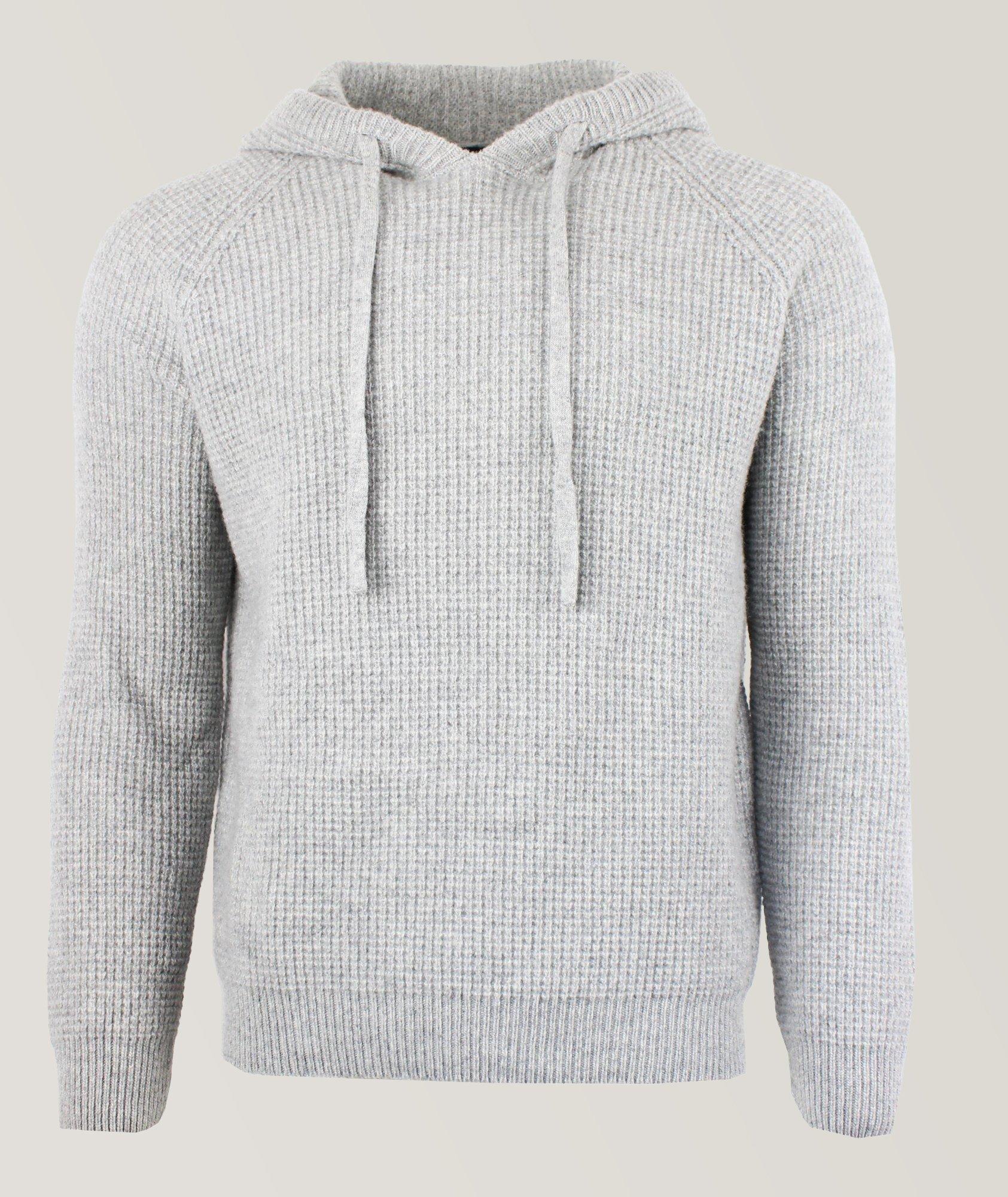 Fountain Blue Waffle Knit Hooded Sweater  image 0