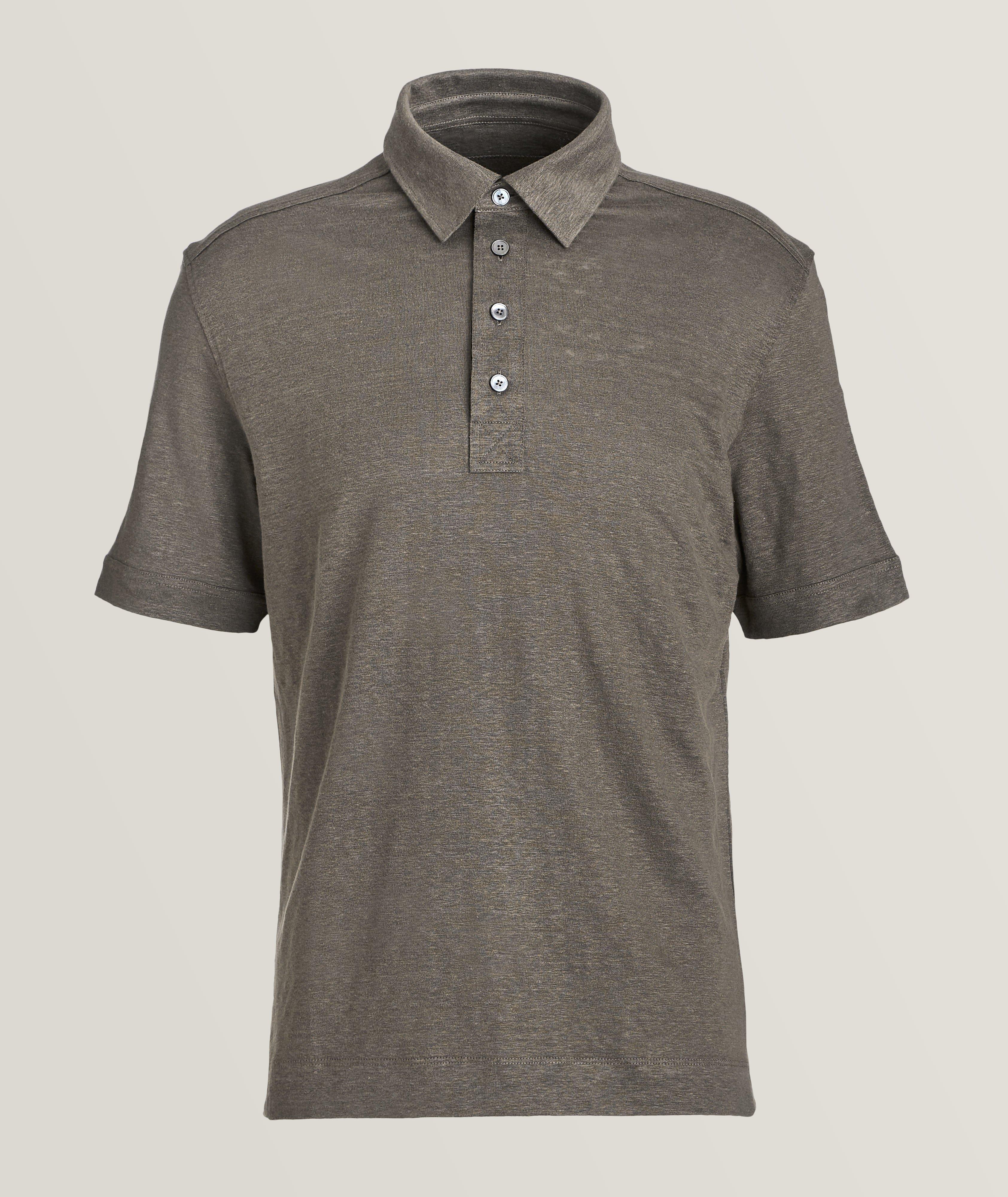 ZEGNA Polo en tricot de lin à manches courtes