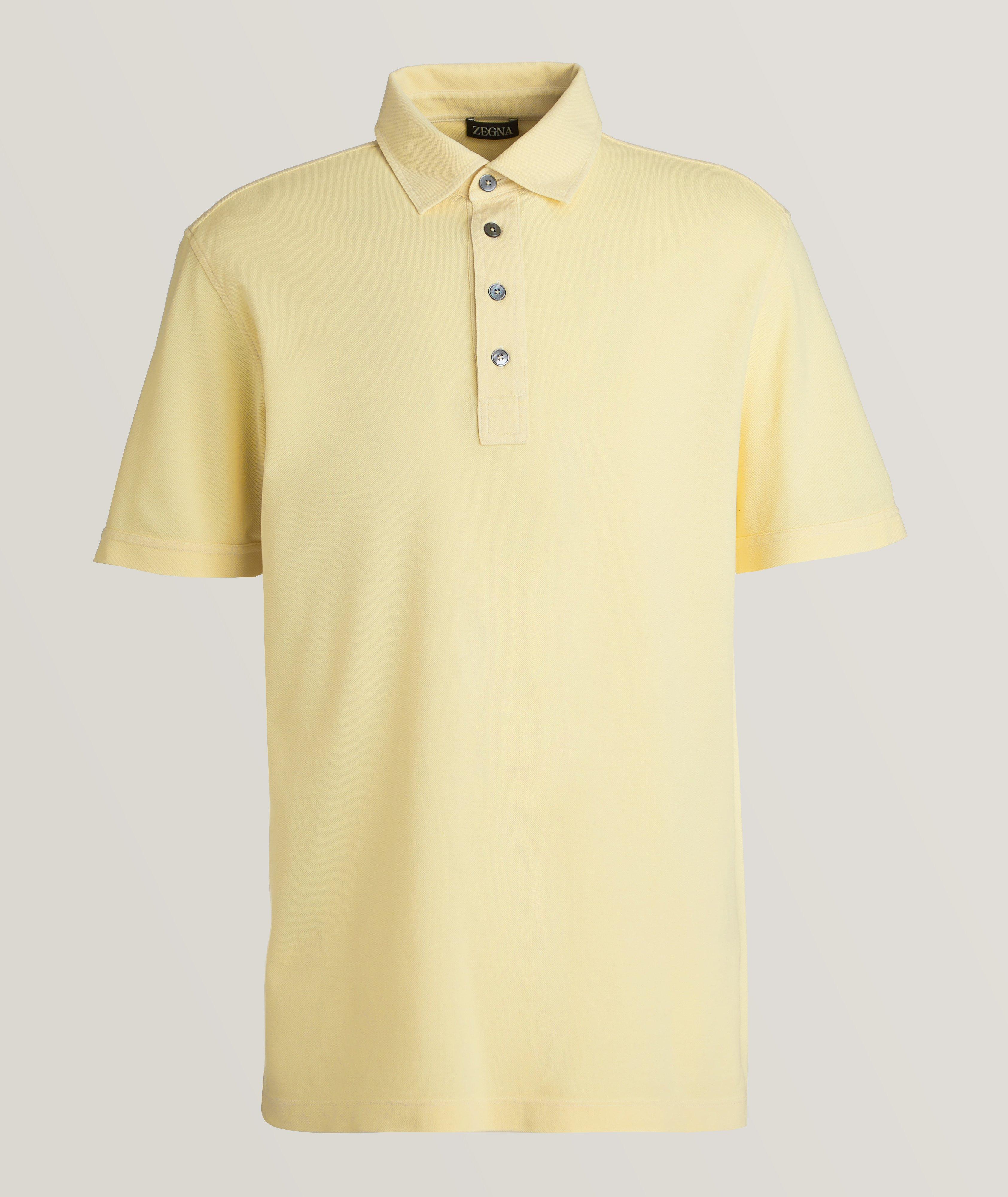 Zegna Short-Sleeve Cotton-Silk Piqué Knit Polo | Polos | Harry Rosen