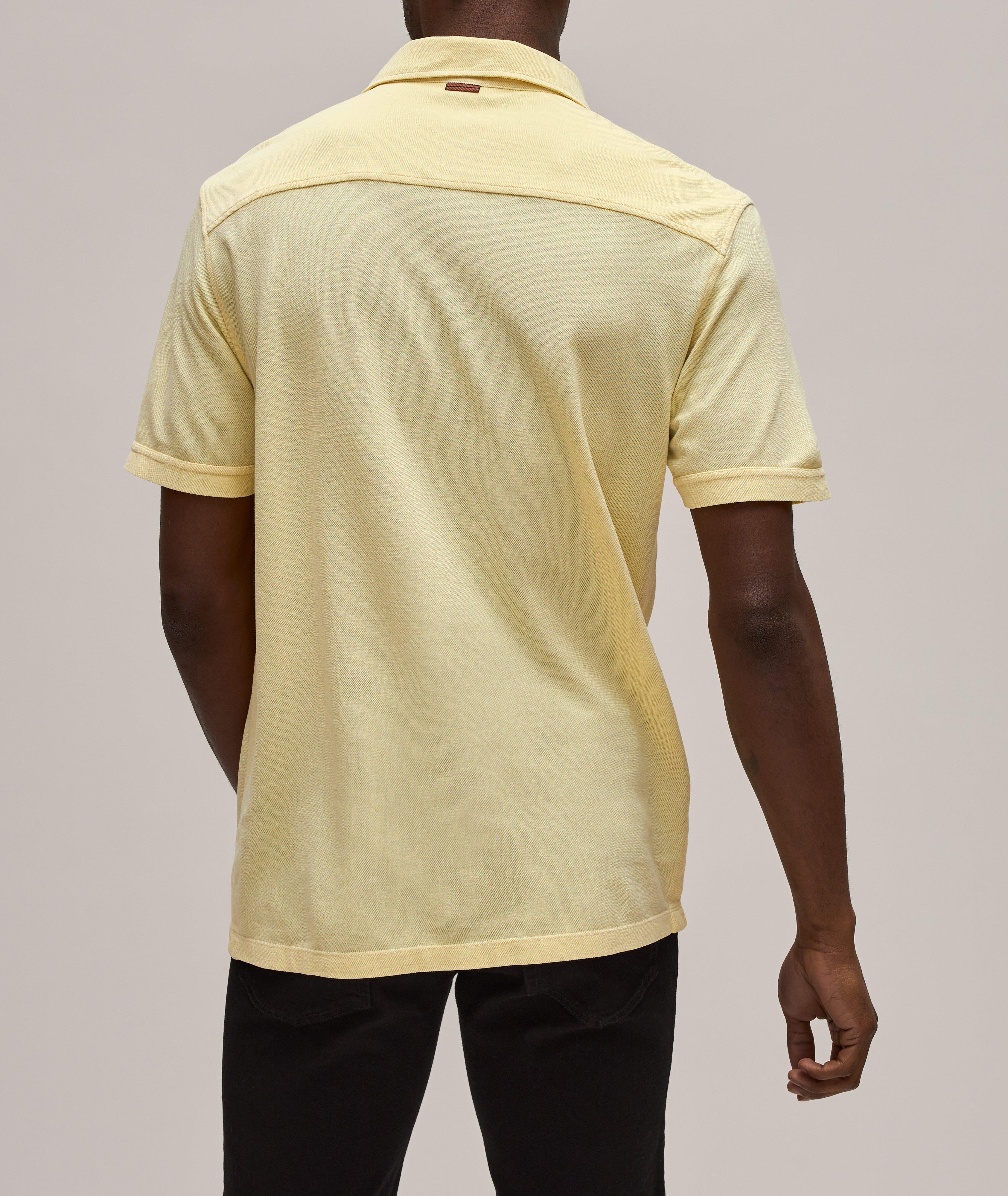 Short-Sleeve Cotton-Silk Piqué Knit Polo image 2