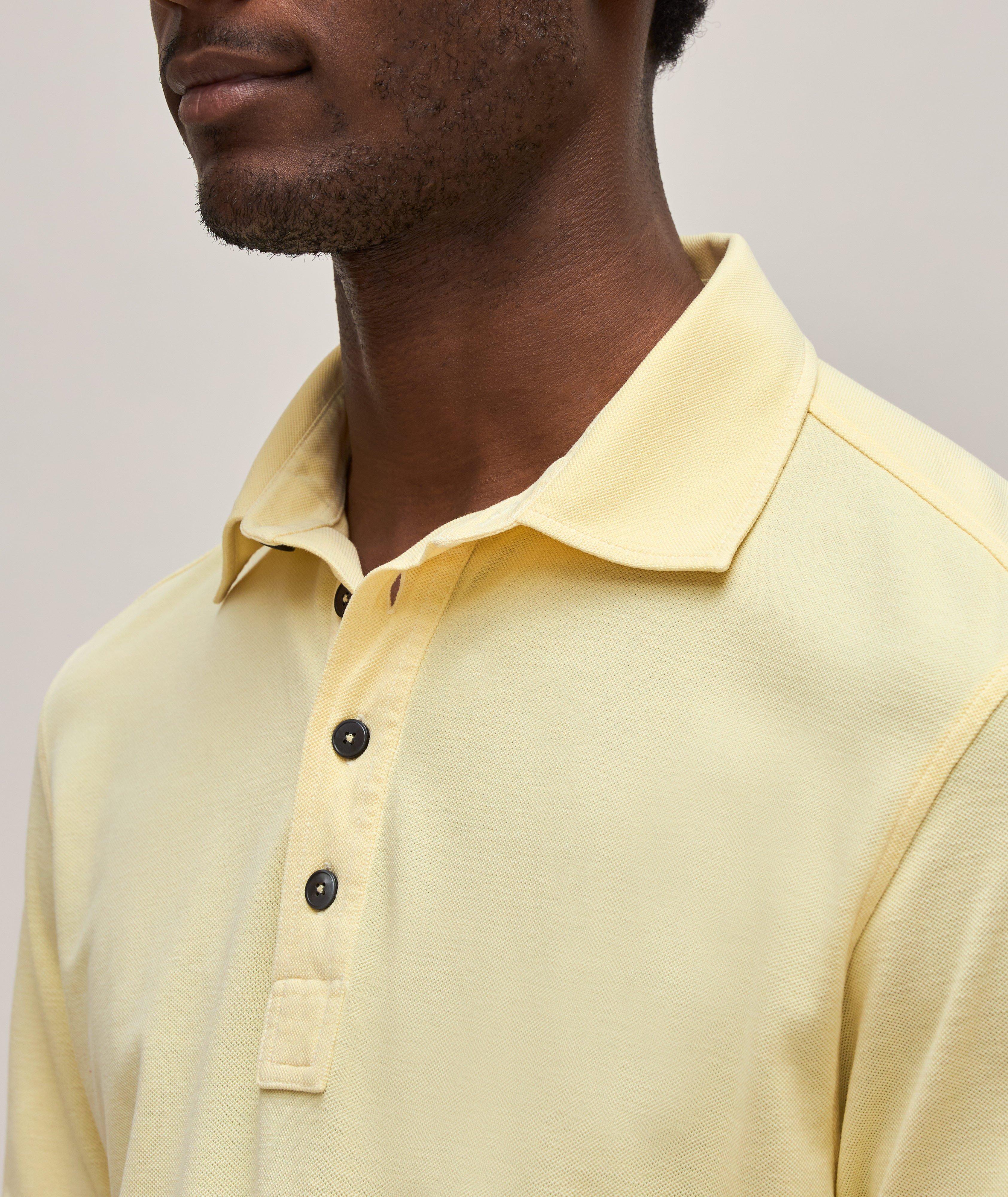 Short-Sleeve Cotton-Silk Piqué Knit Polo image 3