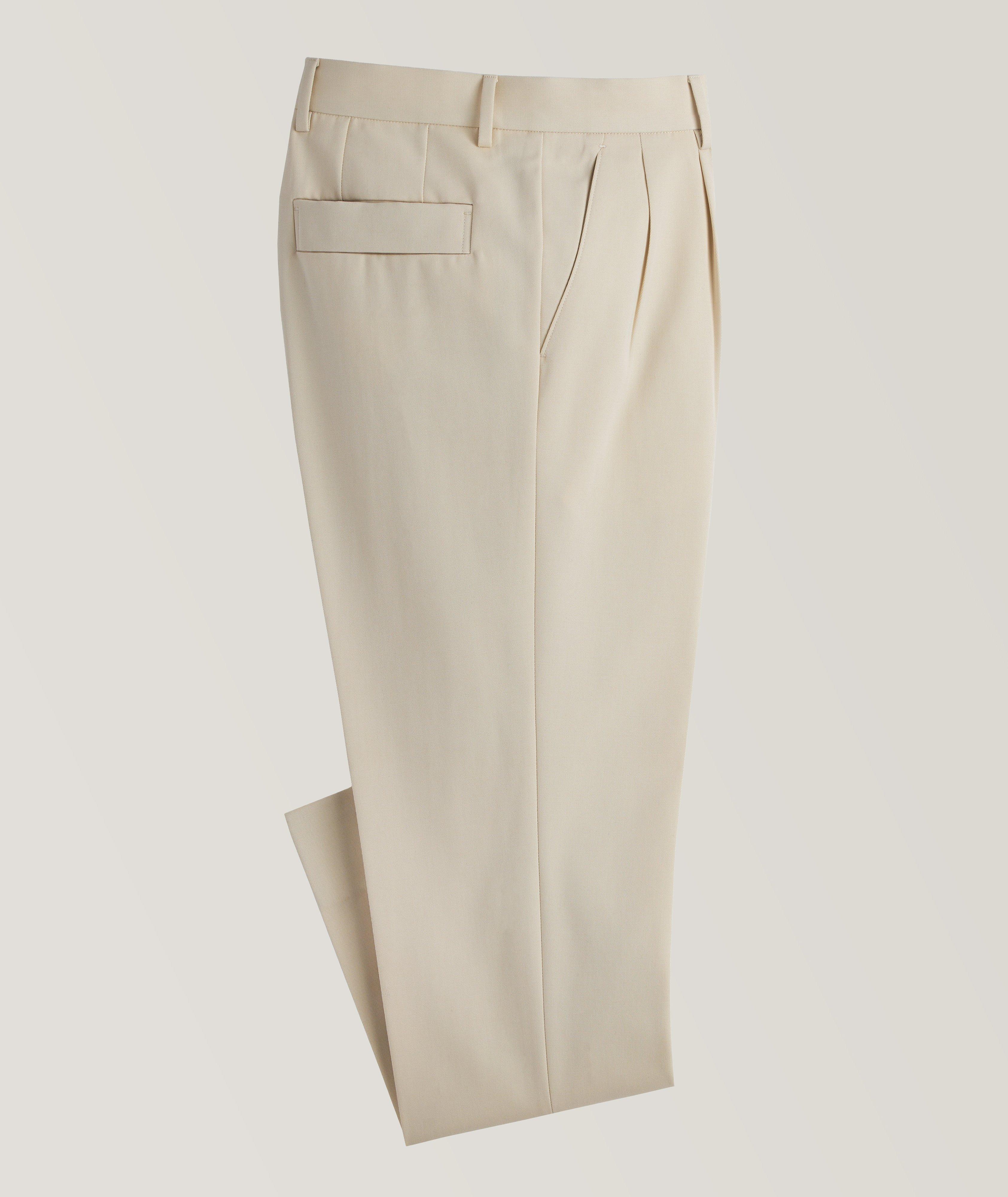 ZEGNA Pantalon en coton et en laine à plis
