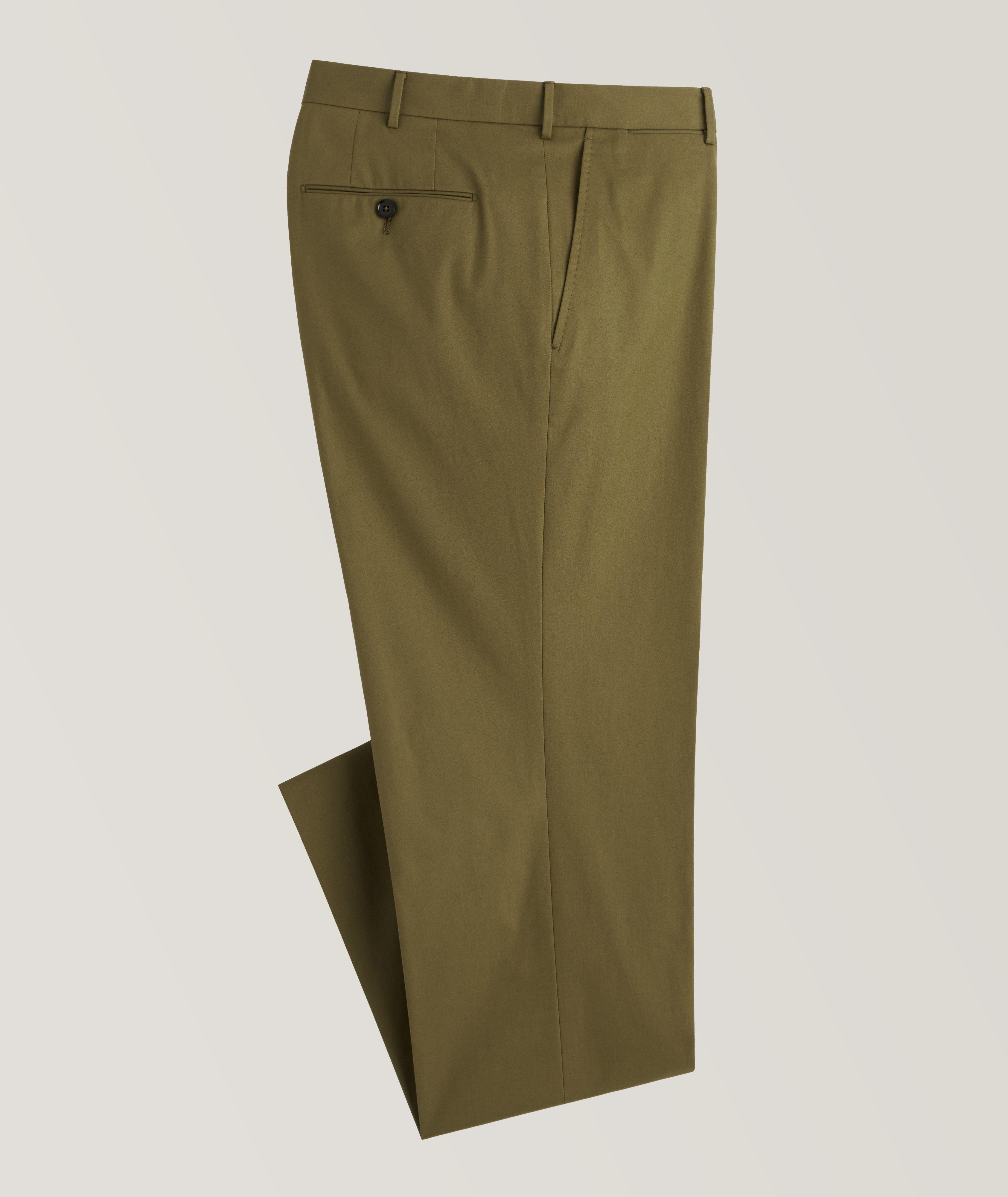 Pleated Sartorial Stretch-Cotton Trousers image 0