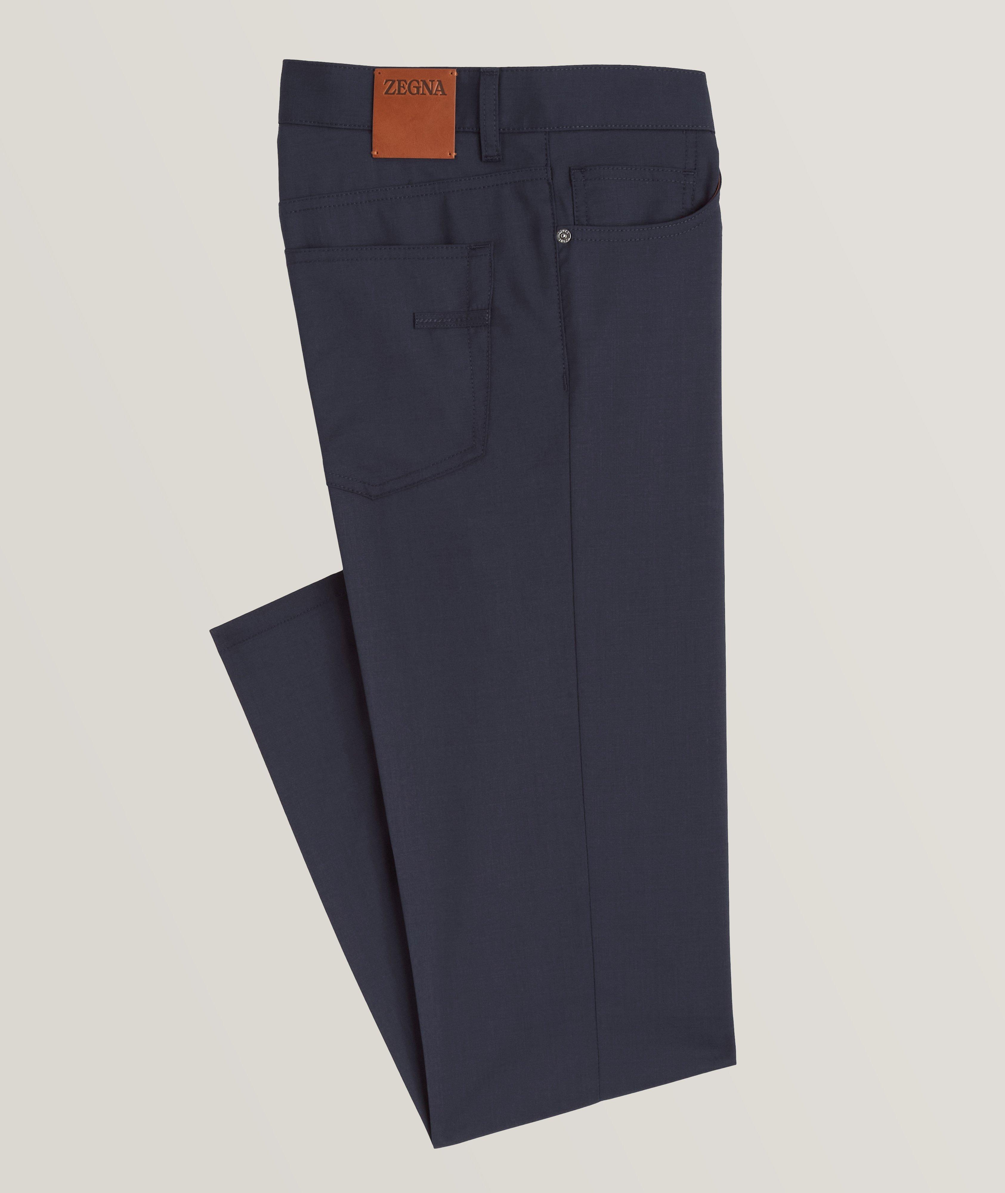 City Solid Wool Five-Pocket Pants image 0