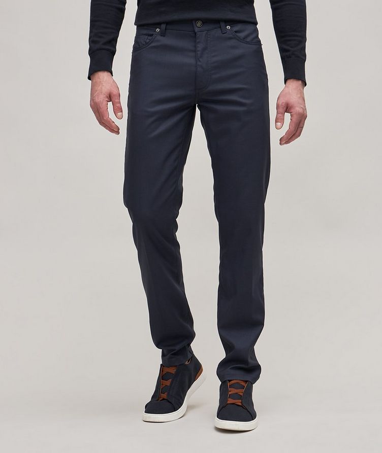 City Solid Wool Five-Pocket Pants image 1
