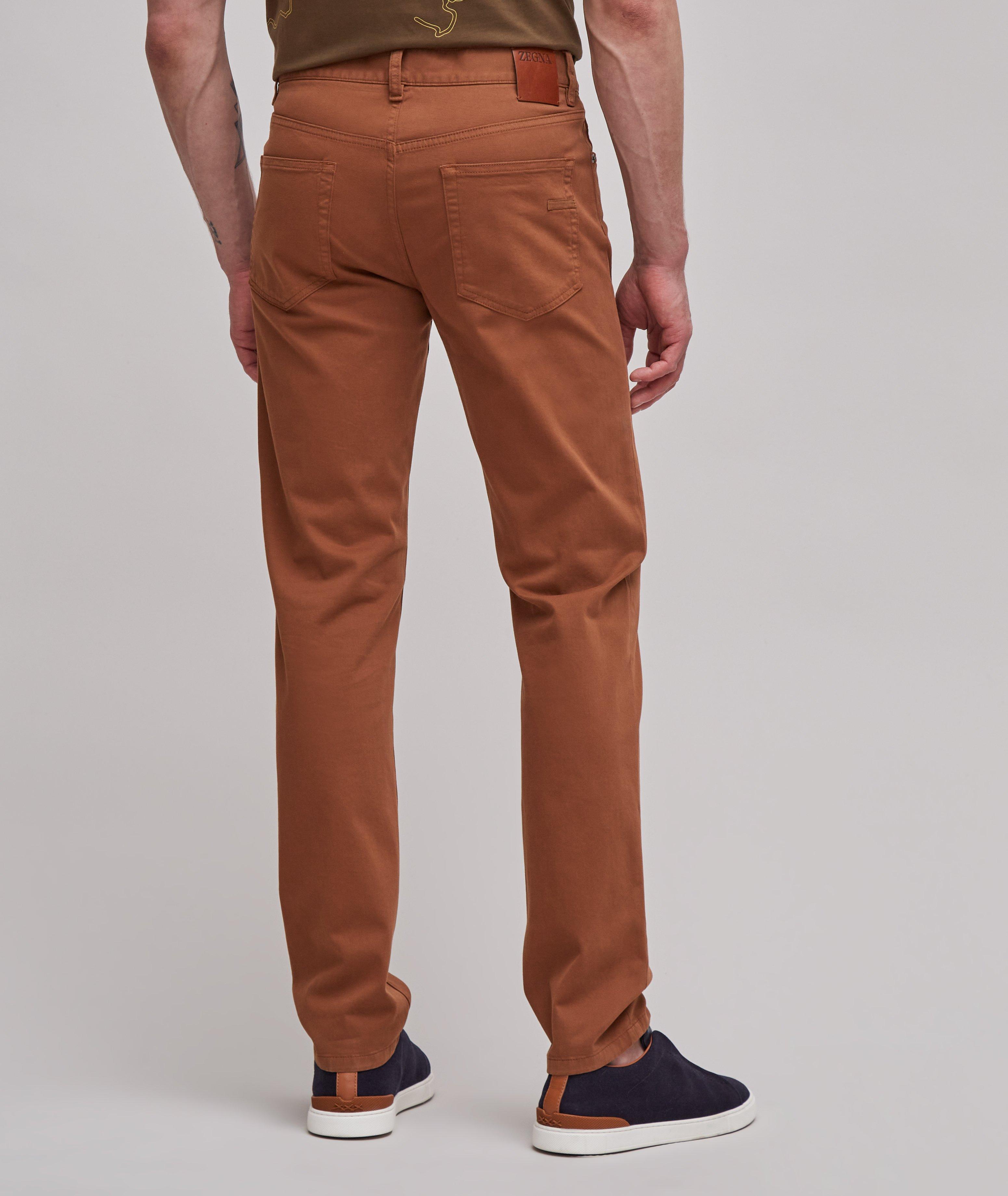 Slim-fit stretch cotton trousers - Man