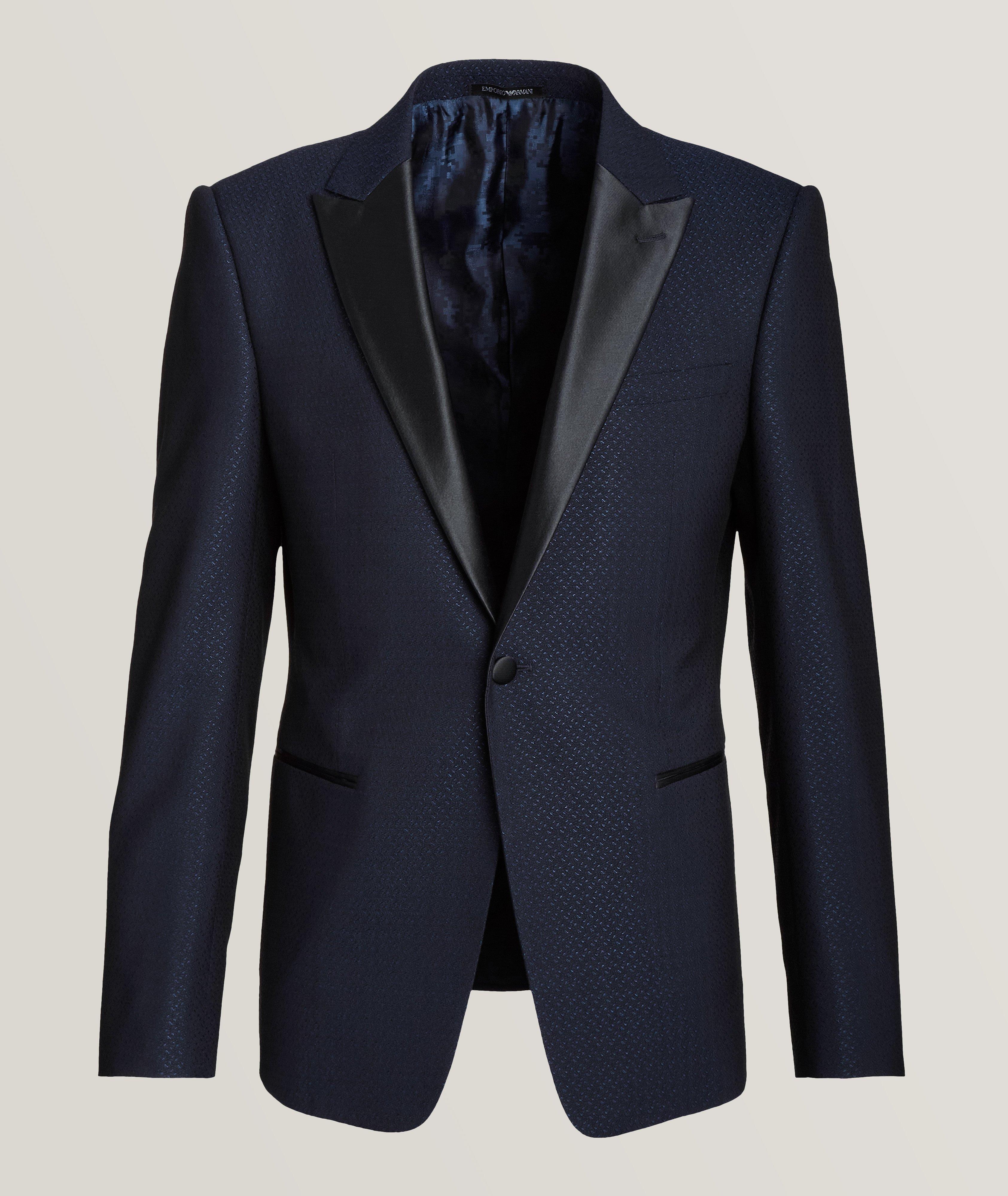 David Line Jacquard Wool-Silk Tuxedo Jacket image 0
