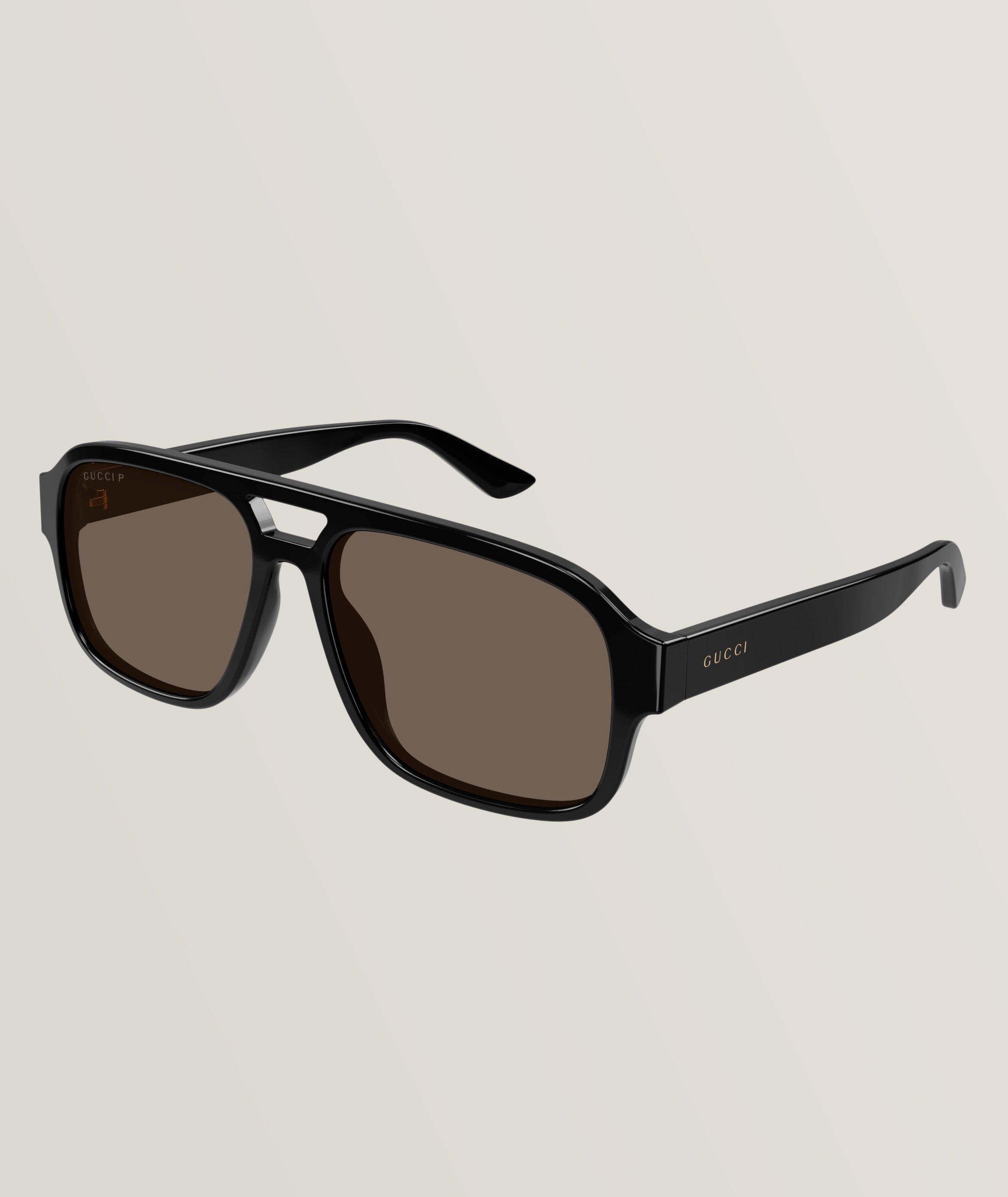 Black gucci hotsell aviator sunglasses