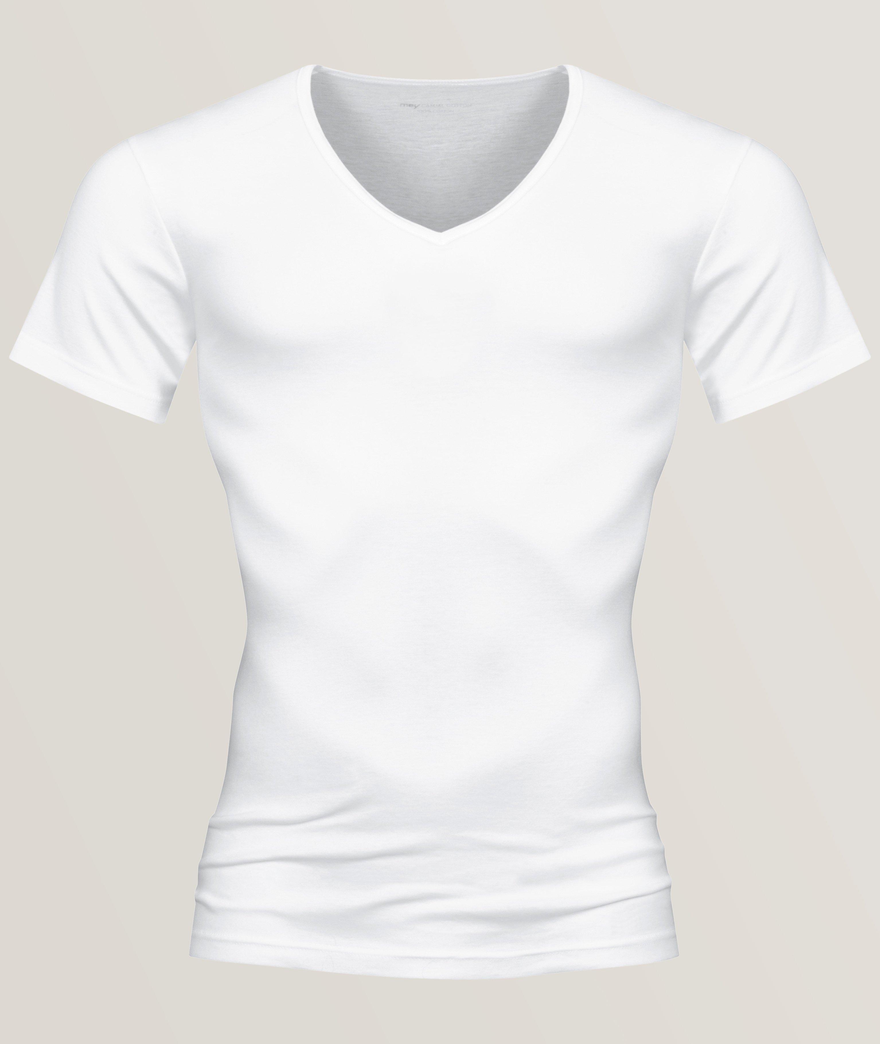 T-shirt en coton à encolure en V image 0