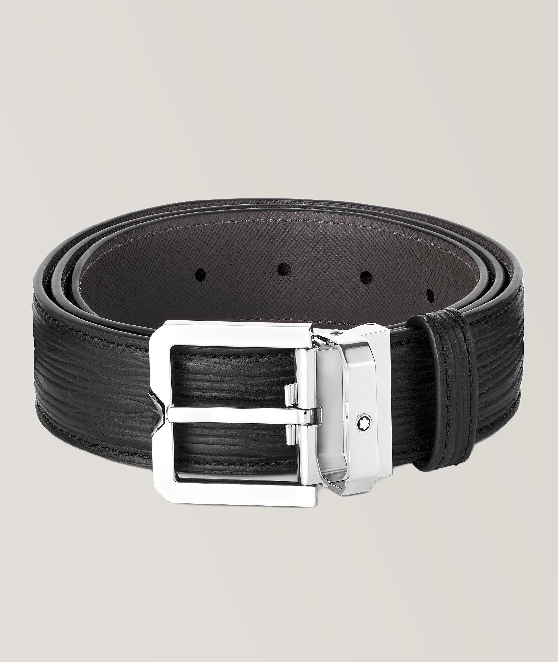 Textured Leather Pin-Buckle Belt image 0