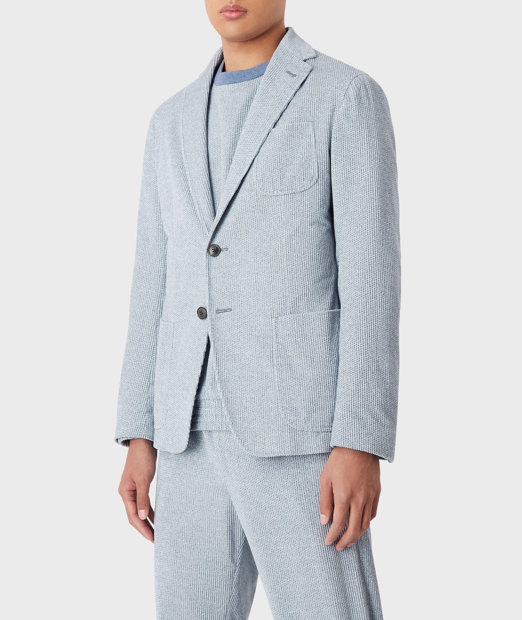 Denim-Effect Print Cotton Sport Jacket image 1