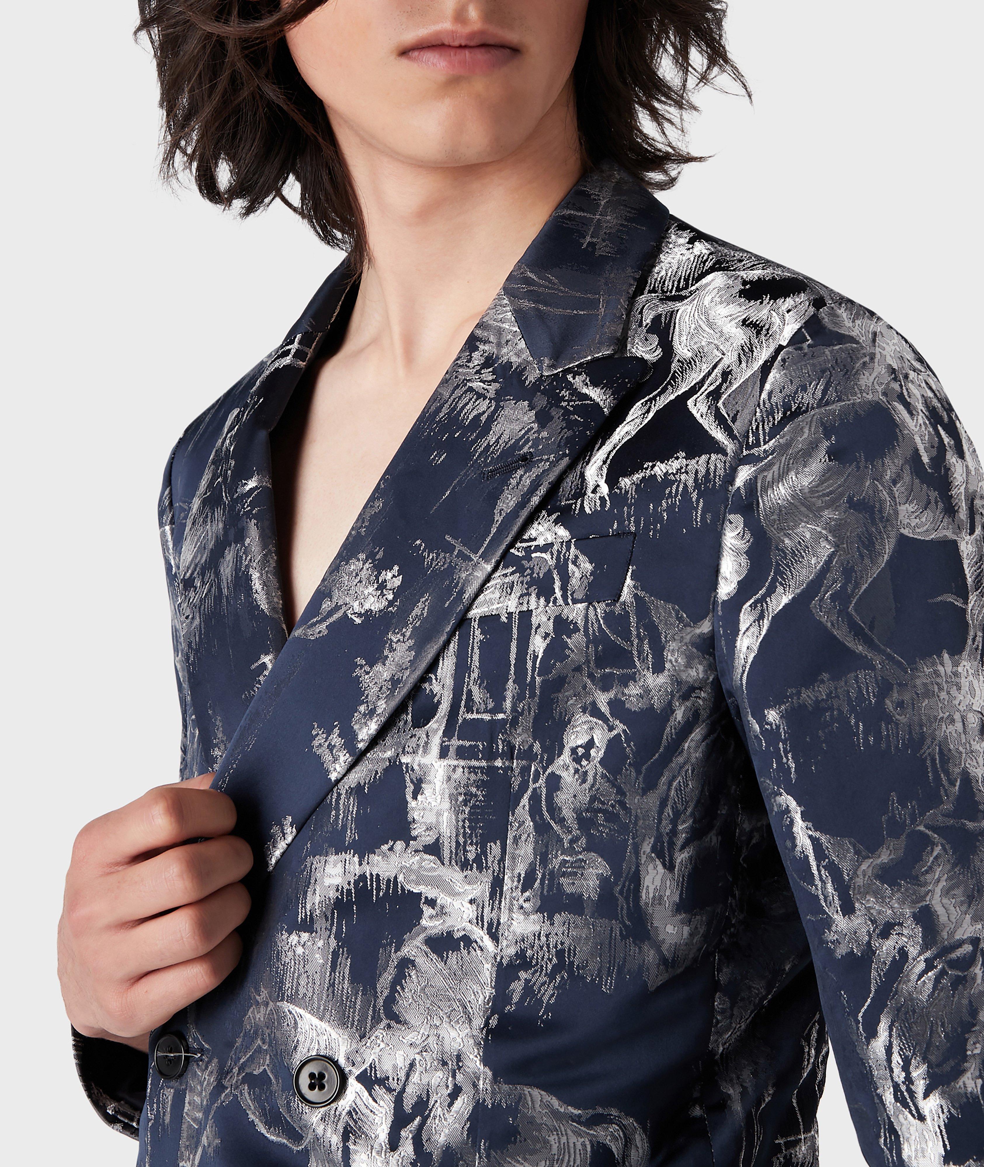 Jacquard Viscose-Blend Double Breasted Sport Jacket image 3