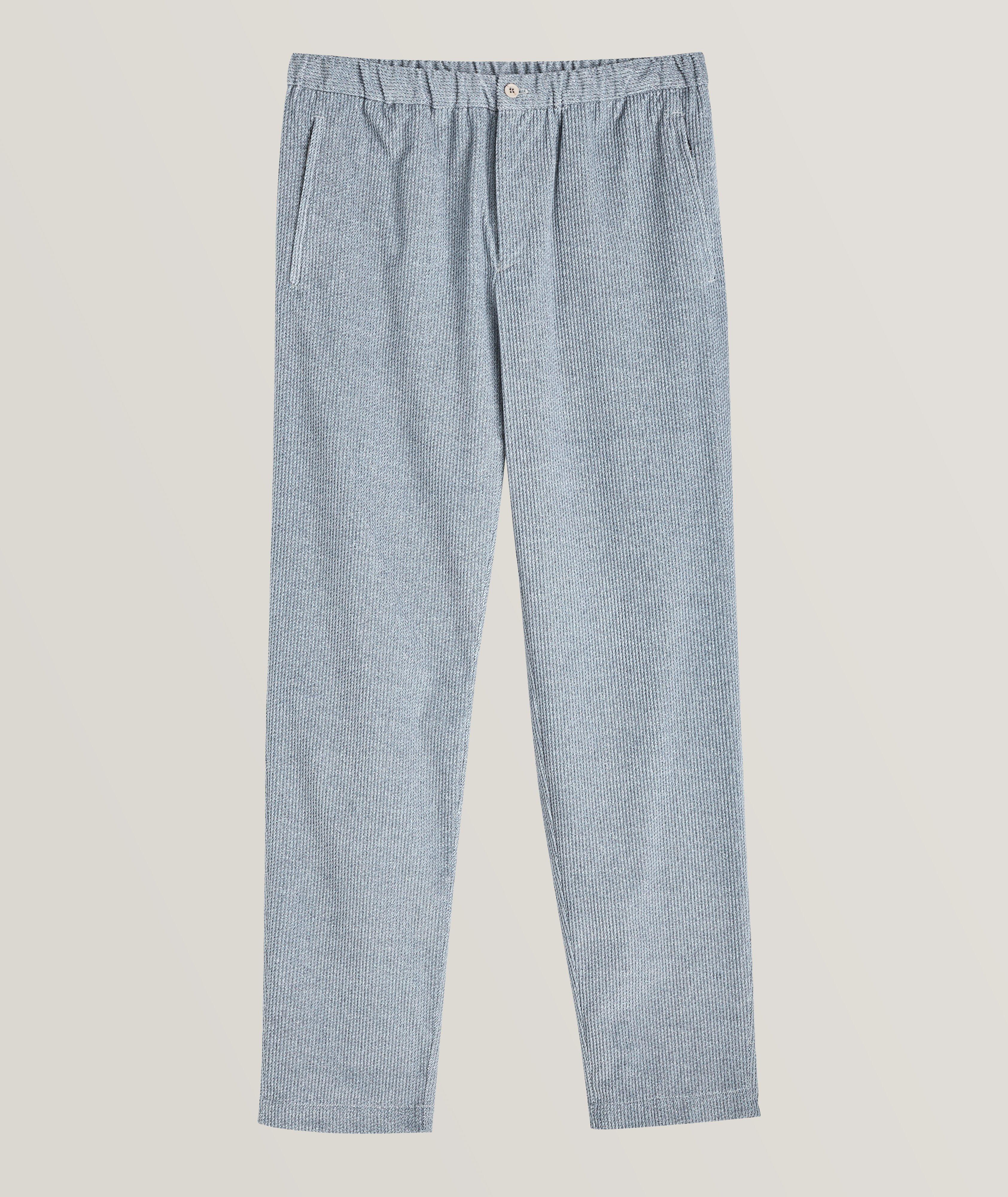 Velvet Printed Denim-Effect Dress Pants image 0