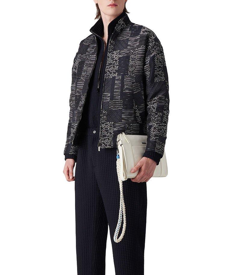 Blouson en laine extensible à pied-de-poule image 4