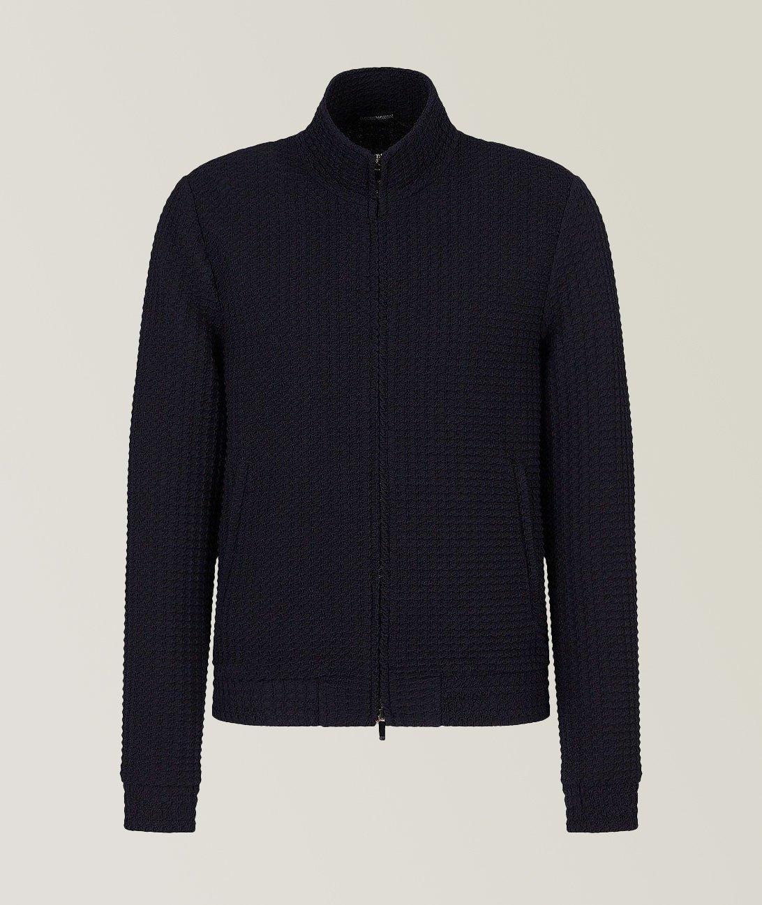Blouson en laine extensible à pied-de-poule image 0