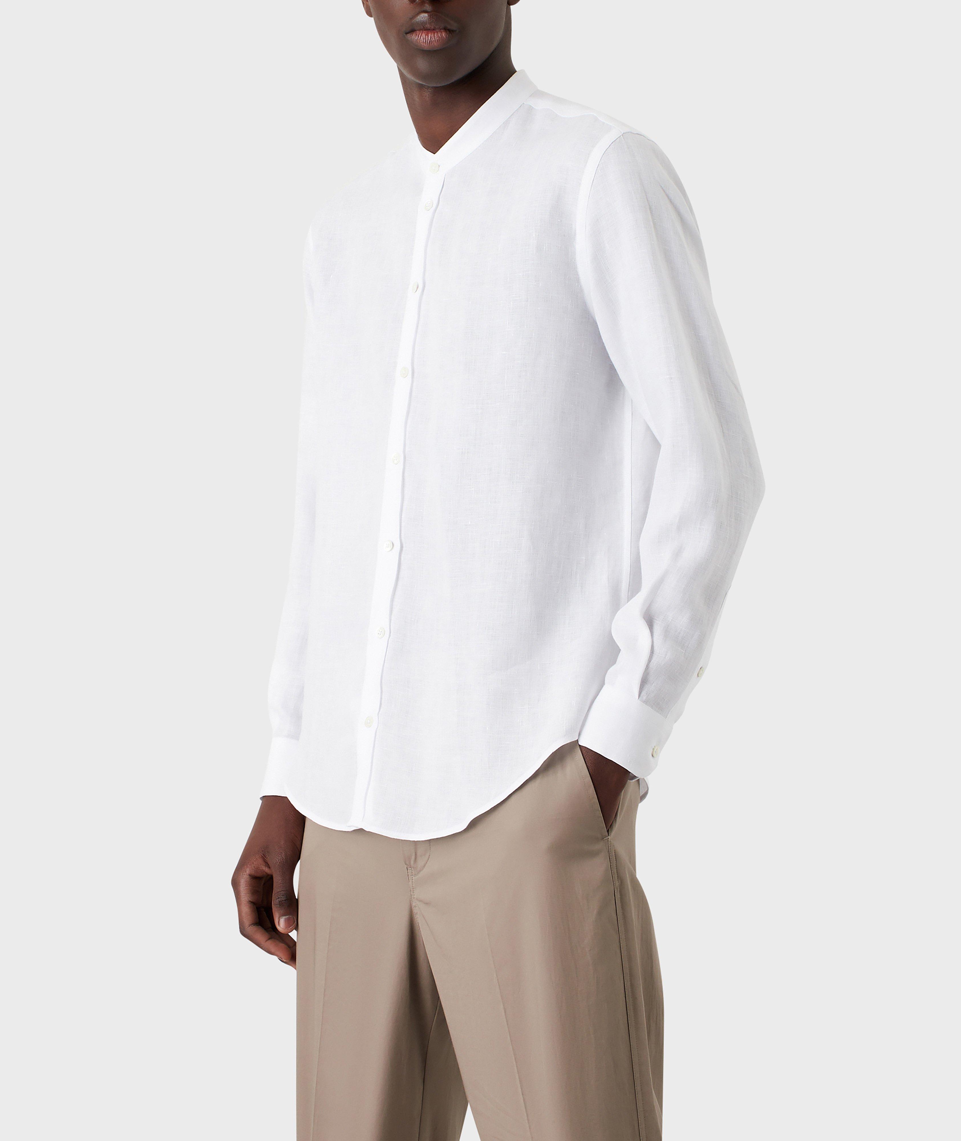 Contemporary-Fit Linen Dress Shirt image 1