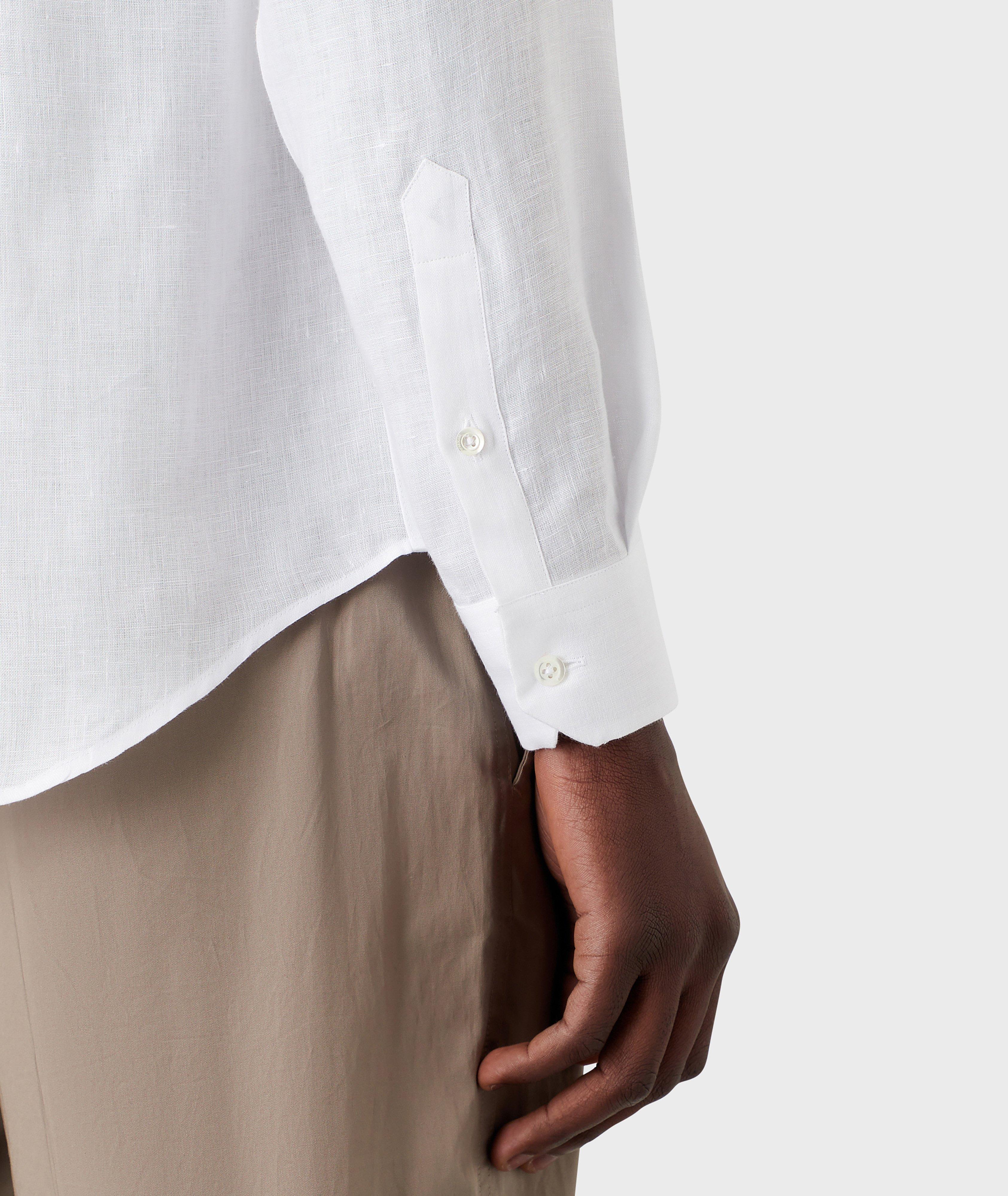 Contemporary-Fit Linen Dress Shirt image 3