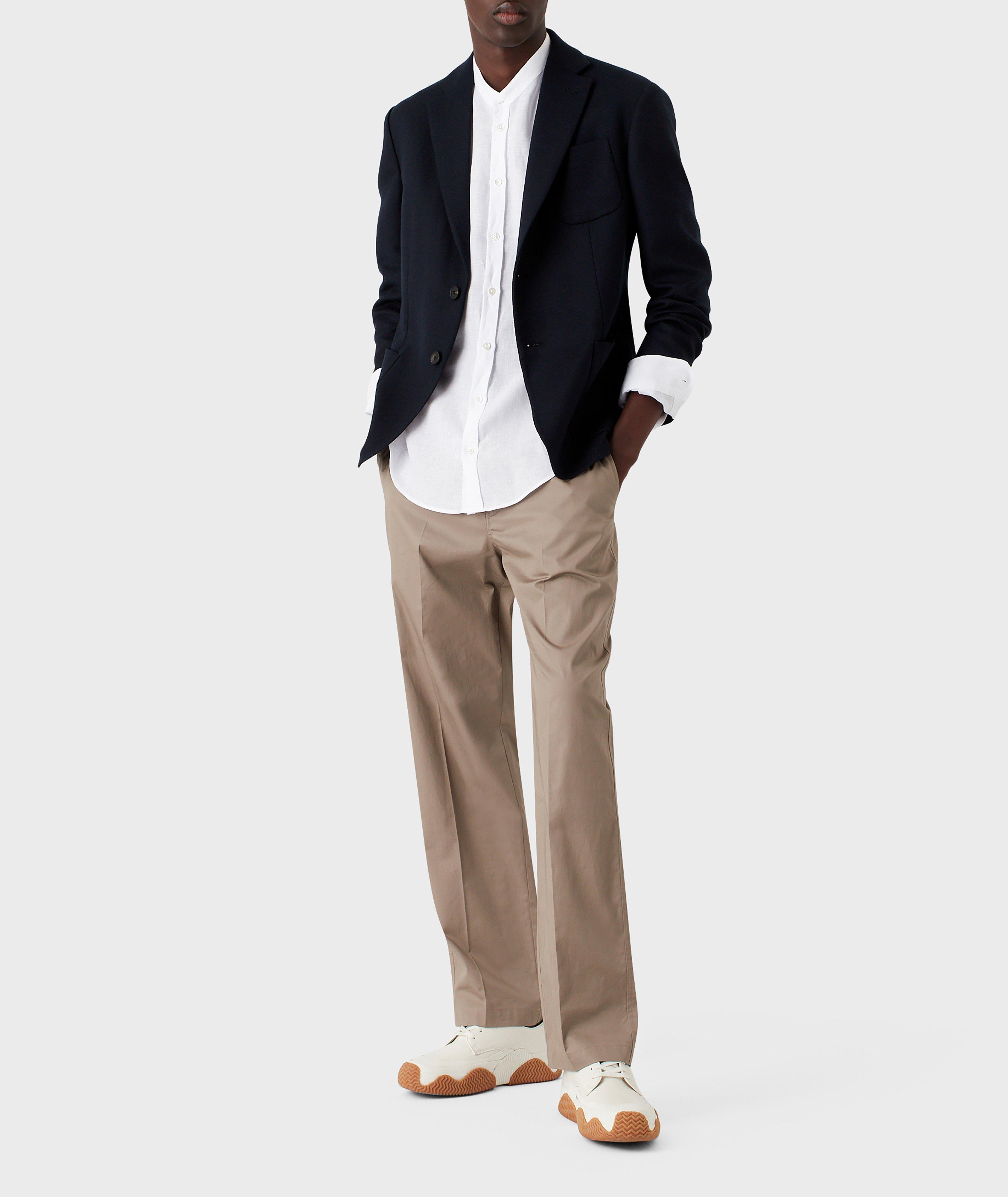 Contemporary-Fit Linen Dress Shirt image 5