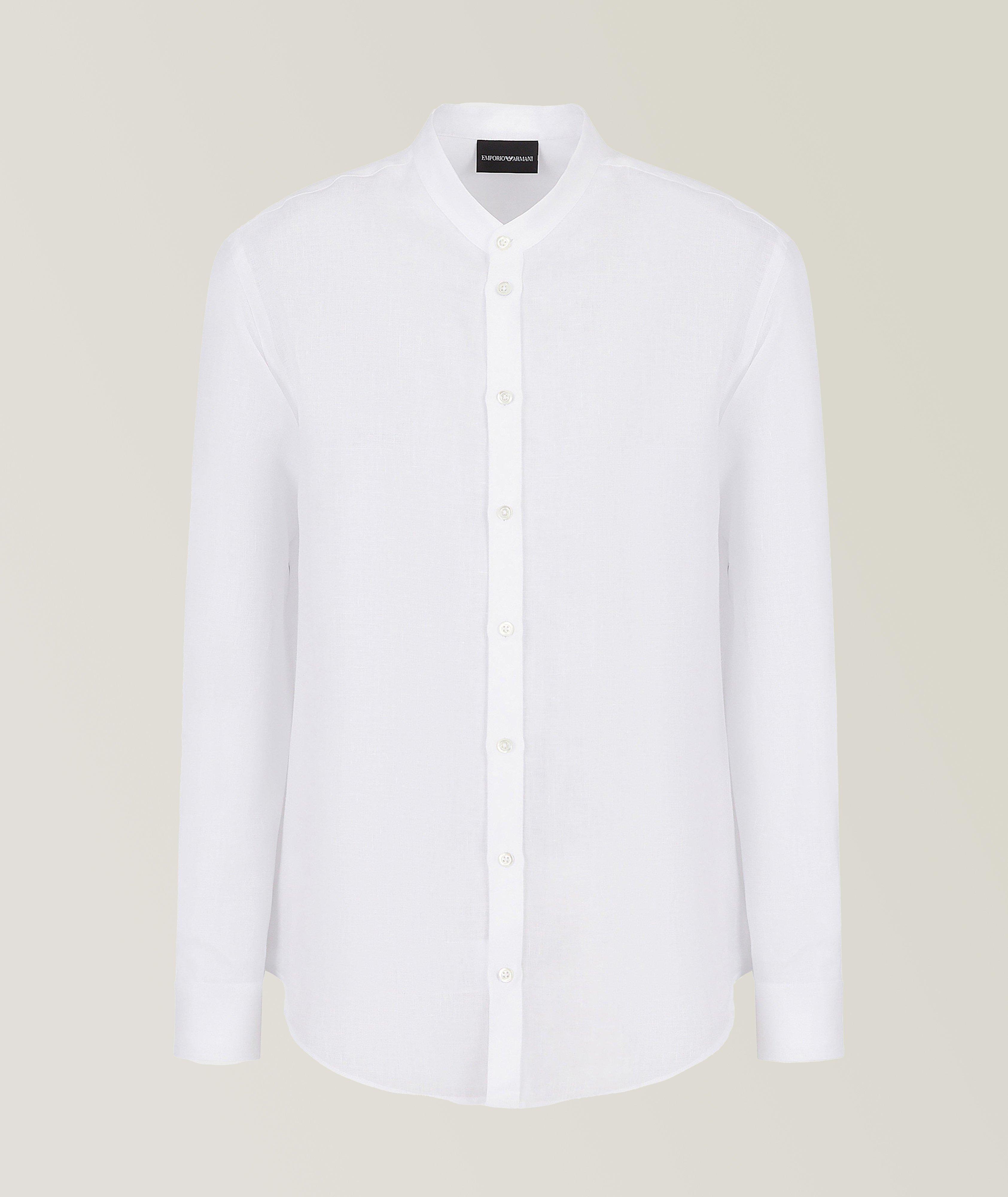 Contemporary-Fit Linen Dress Shirt image 0
