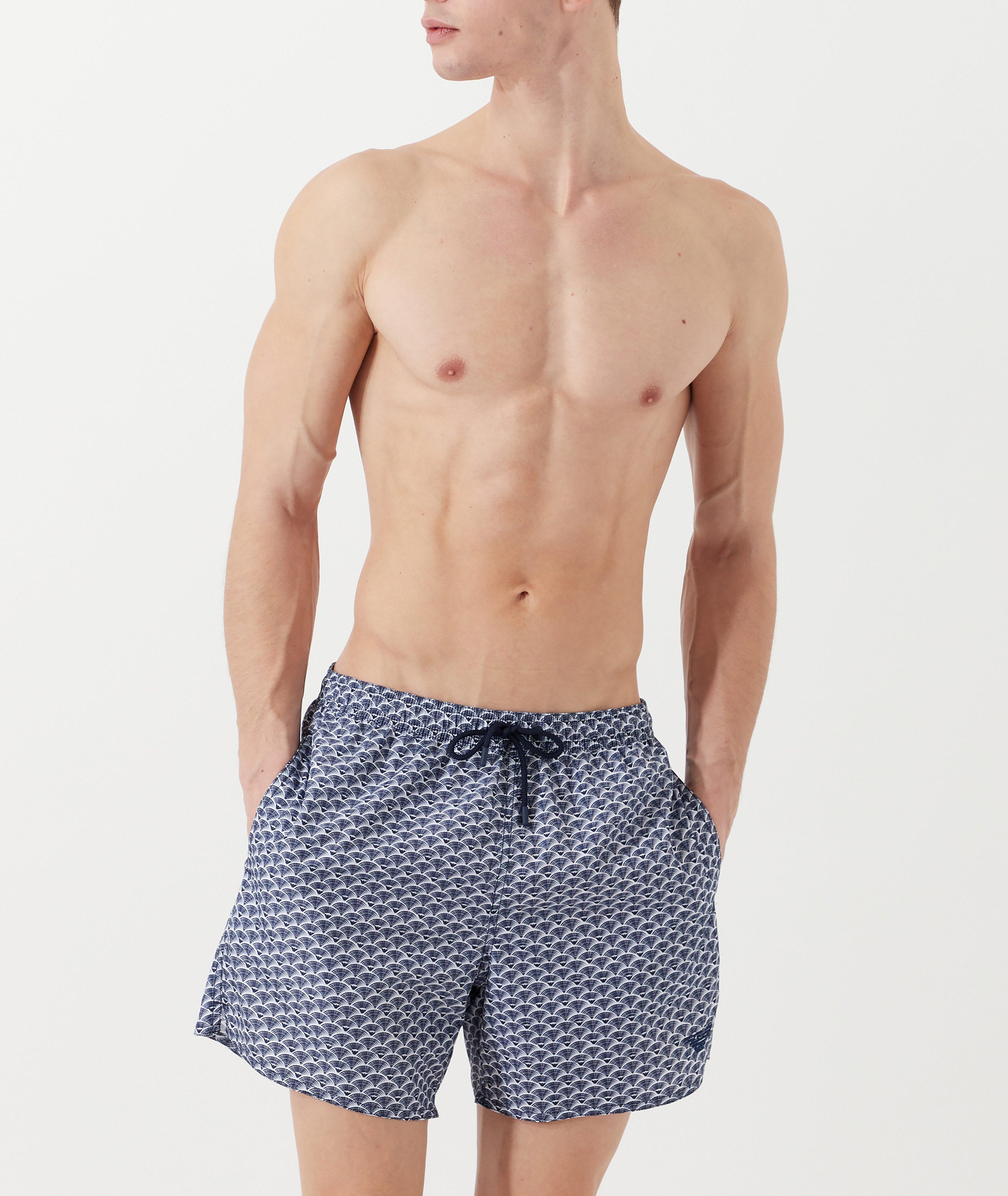 Wave Patterned Technical Swim Trunks image 1