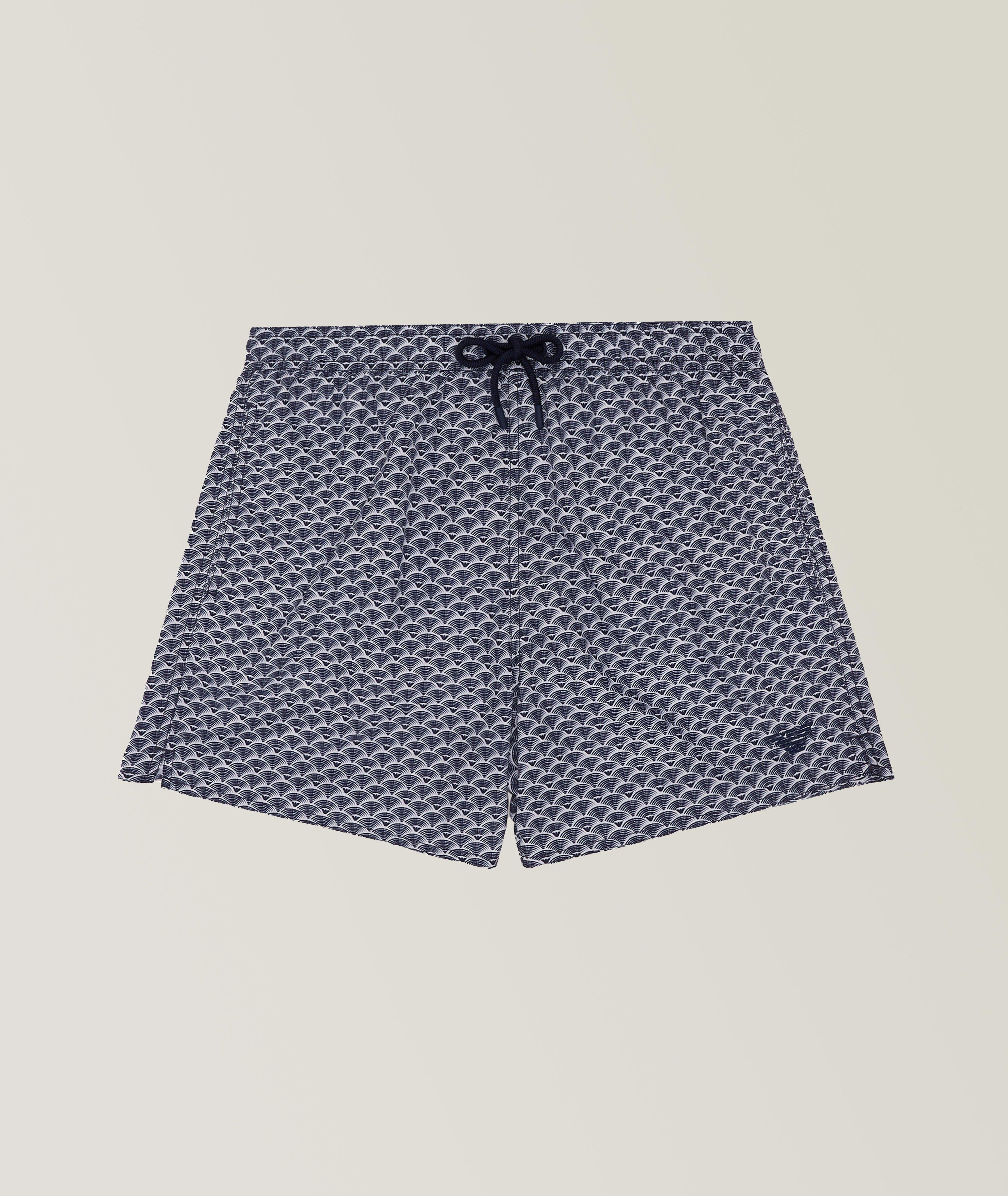 Wave Patterned Technical Swim Trunks image 0