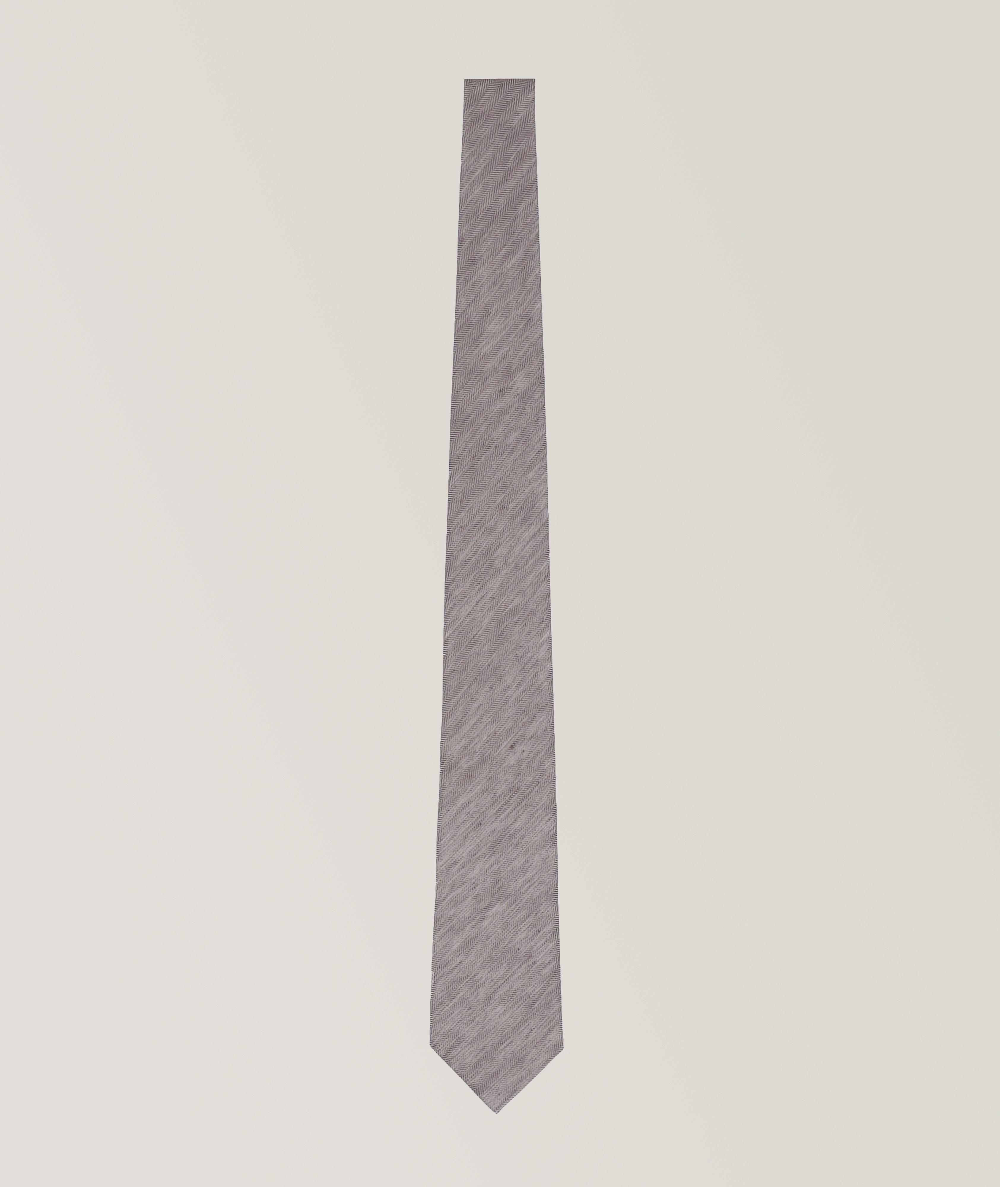 Silk-Linen Blend Jacquard Tie image 0