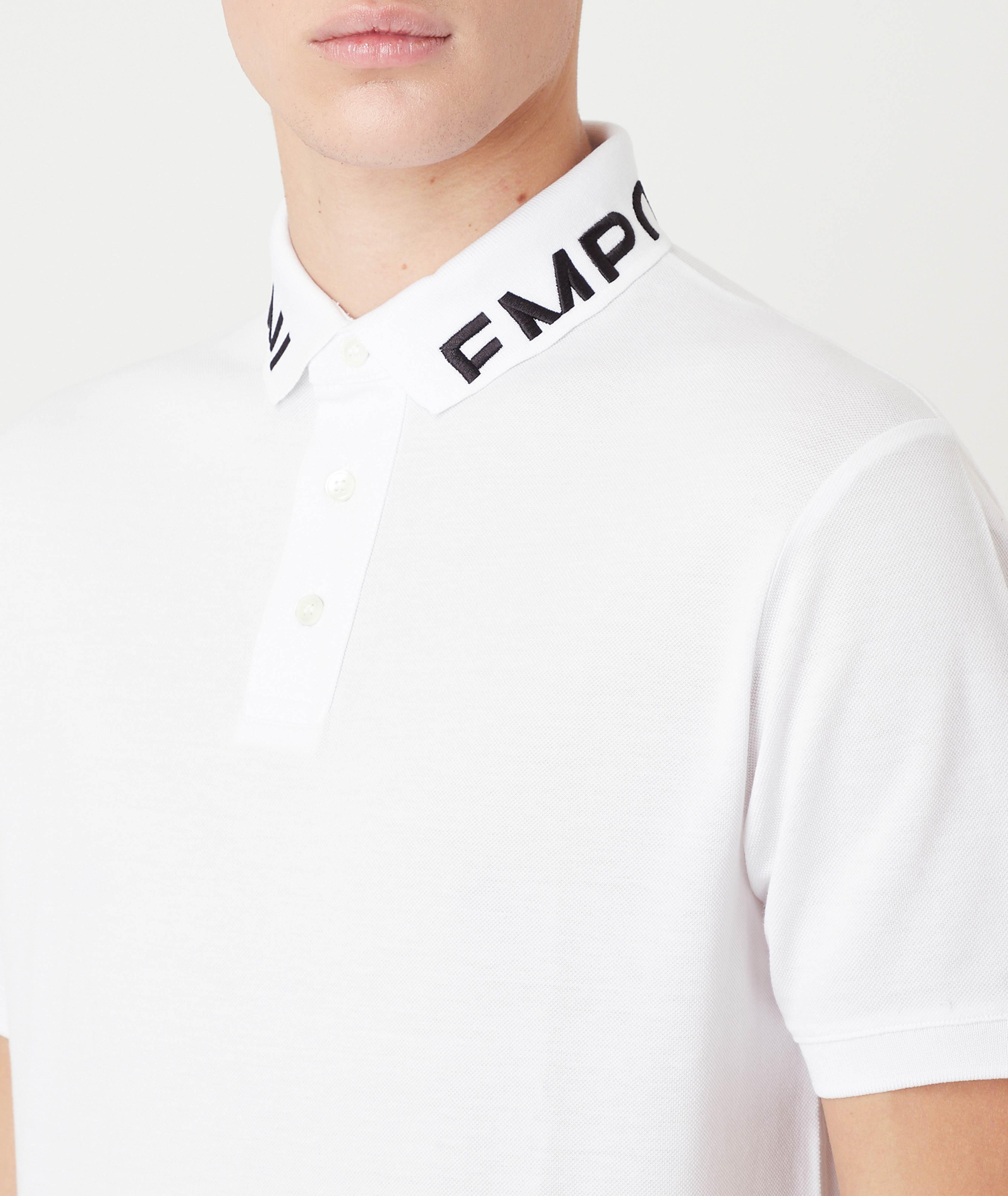 Polo en coton piqué à col griffé image 3