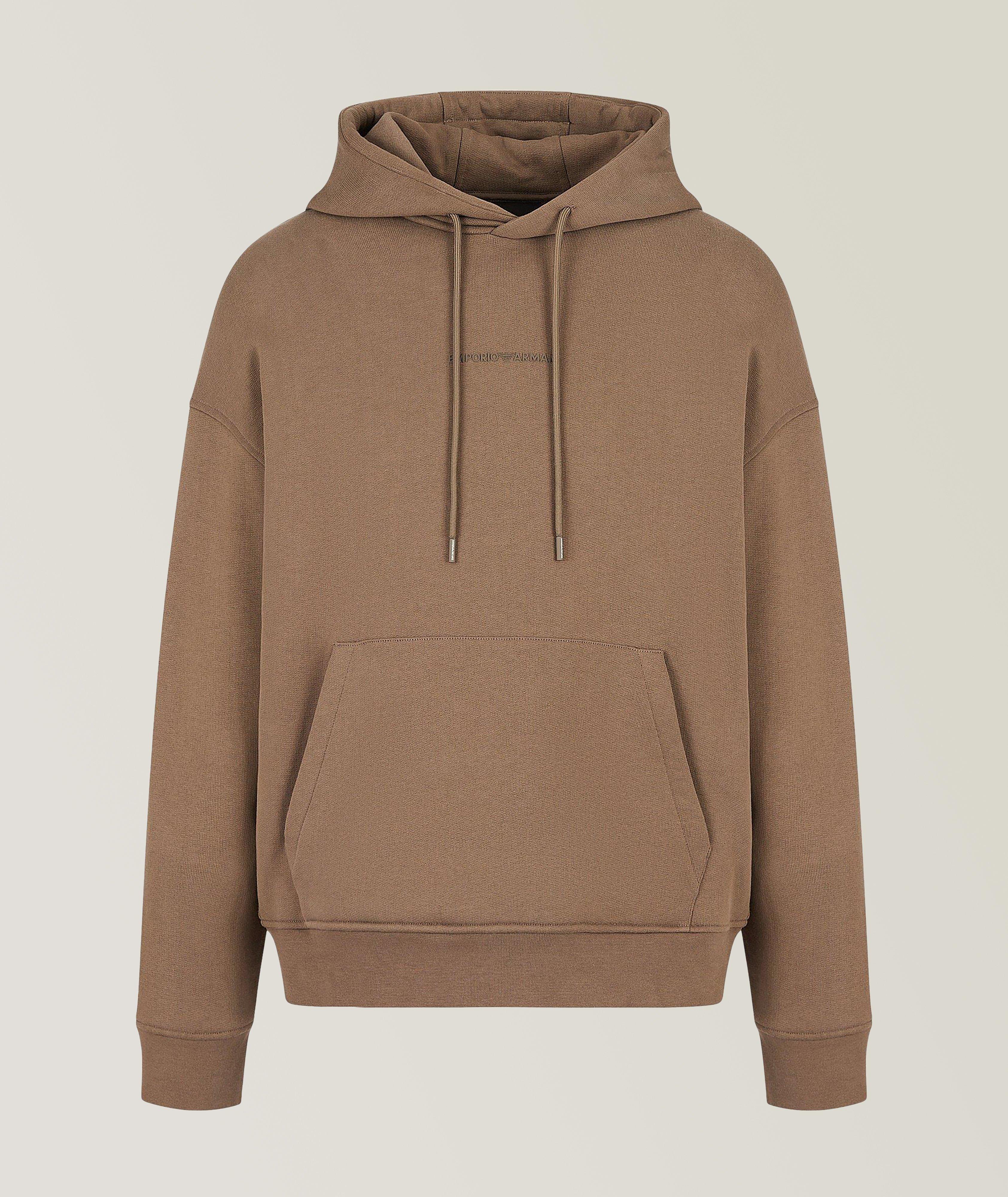 Rubberised Logo Jersey Cotton Hooded Sweater image 0