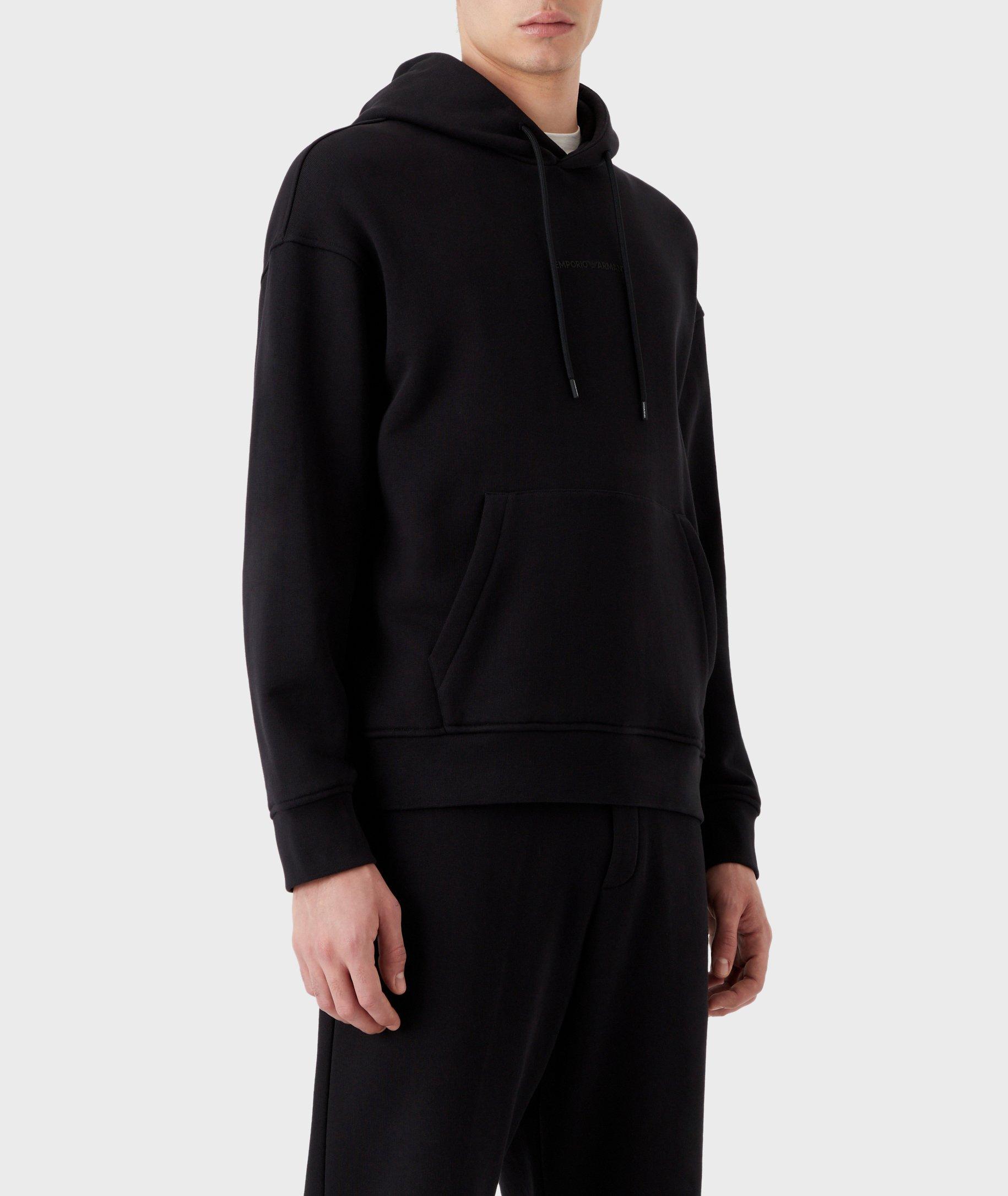 Rubberised Logo Jersey Cotton Hooded Sweater image 1