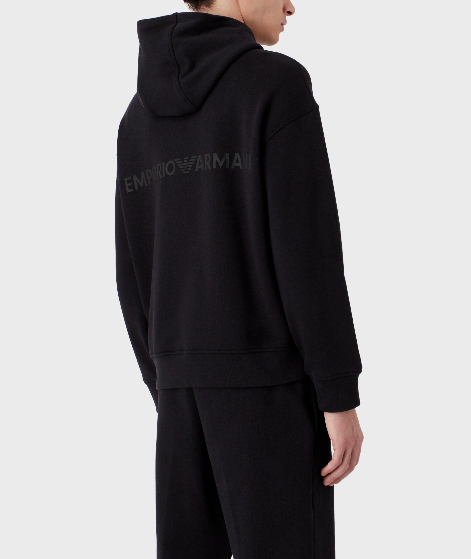 Rubberised Logo Jersey Cotton Hooded Sweater image 2