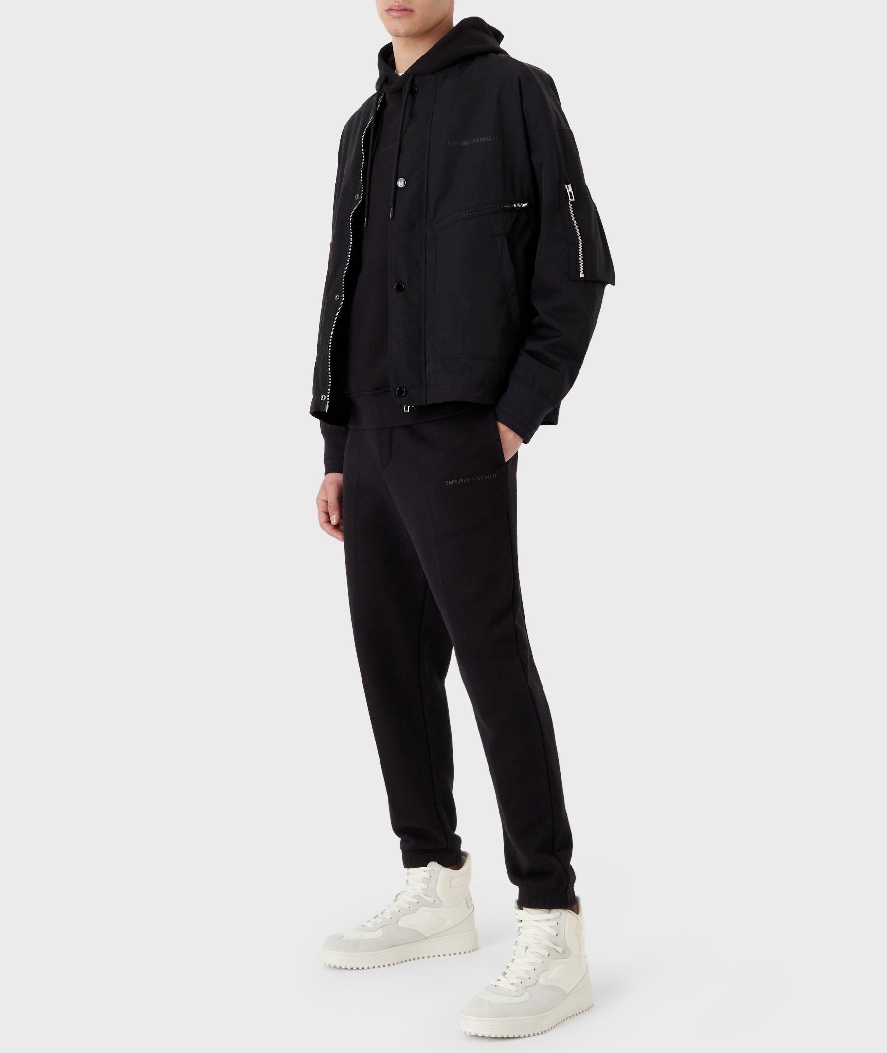 Rubberised Logo Jersey Cotton Hooded Sweater image 4
