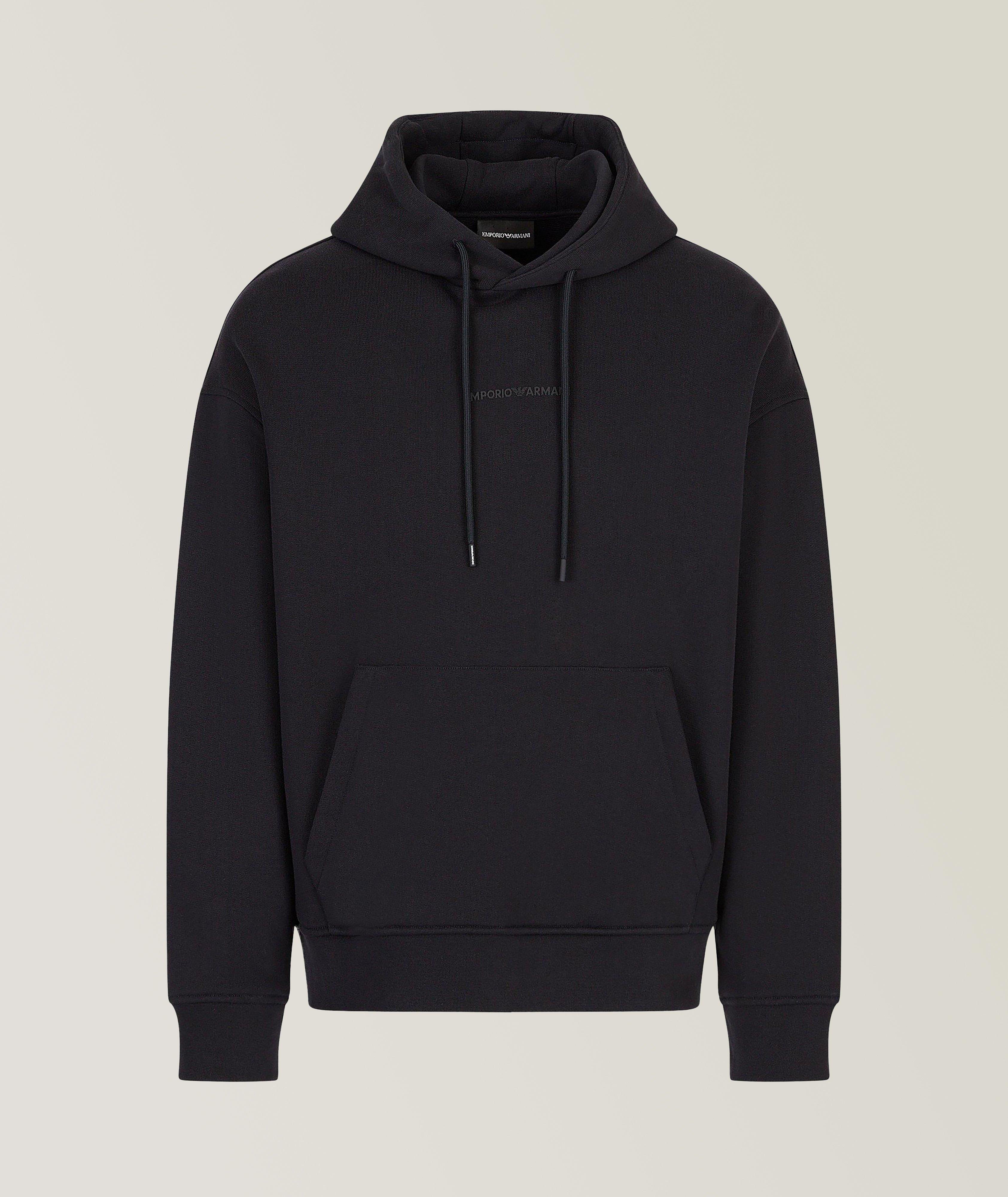 Rubberised Logo Jersey Cotton Hooded Sweater image 0