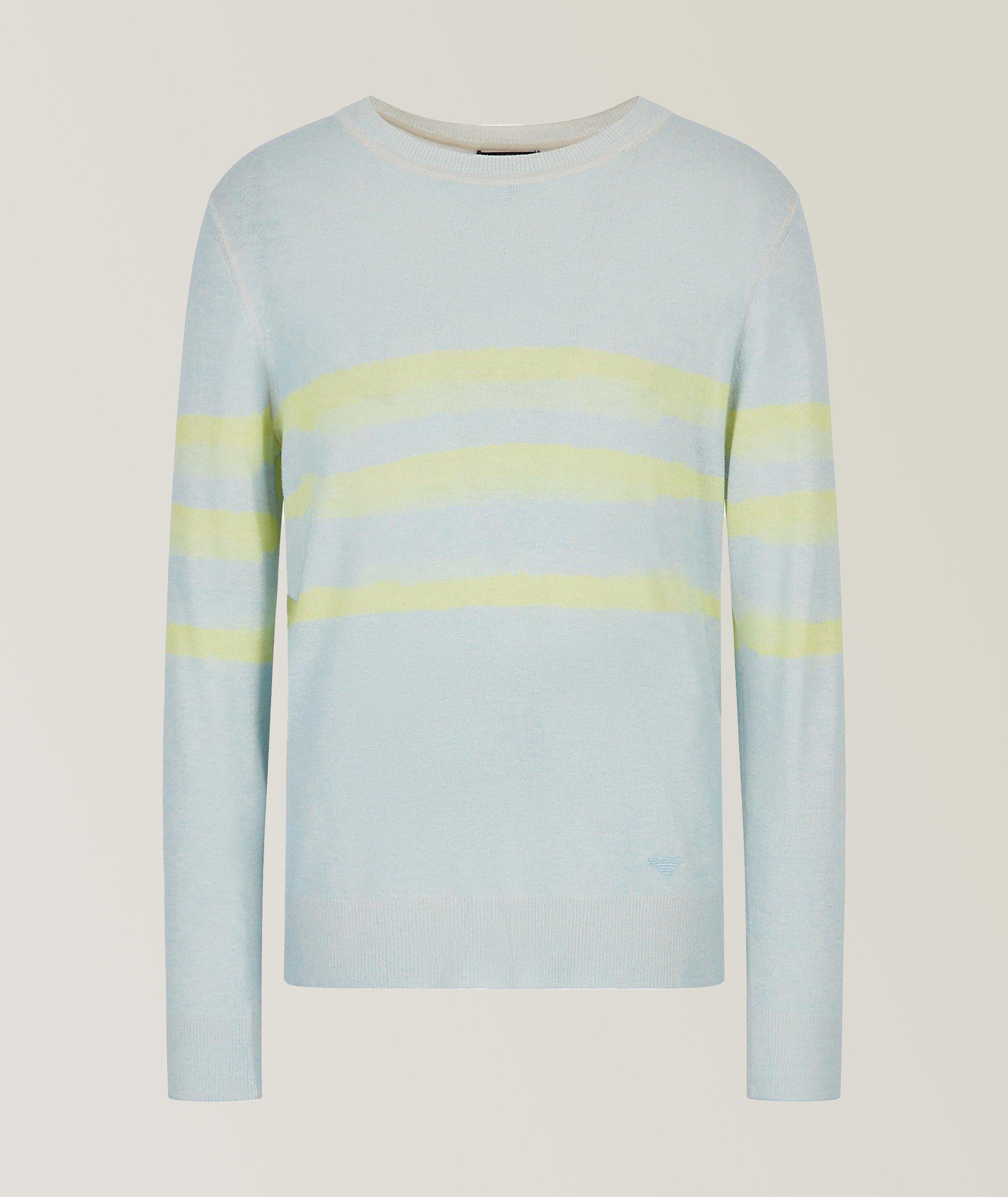 Watercolour Stripe Pattern Cashmere Sweater image 0