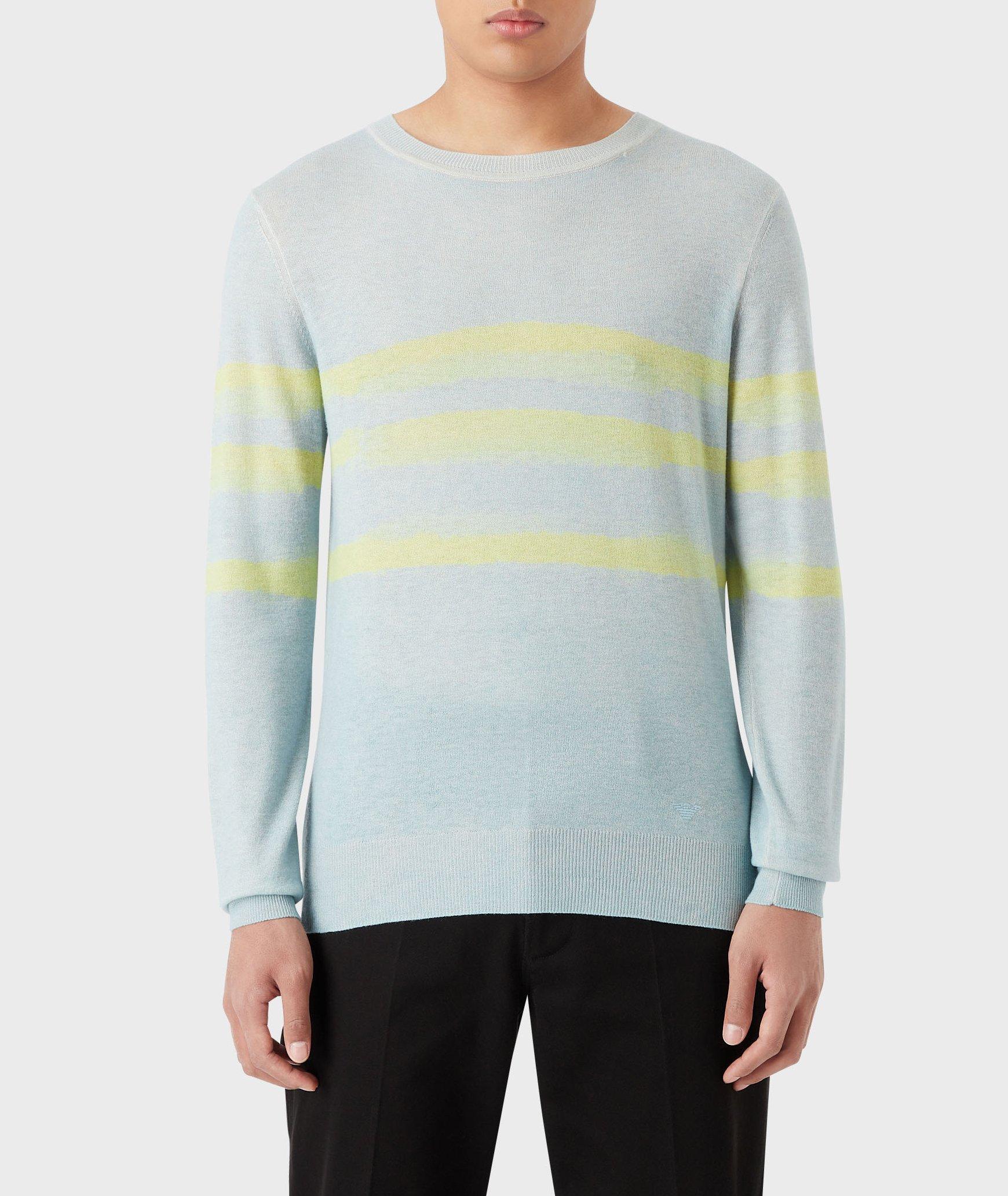 Watercolour Stripe Pattern Cashmere Sweater image 1