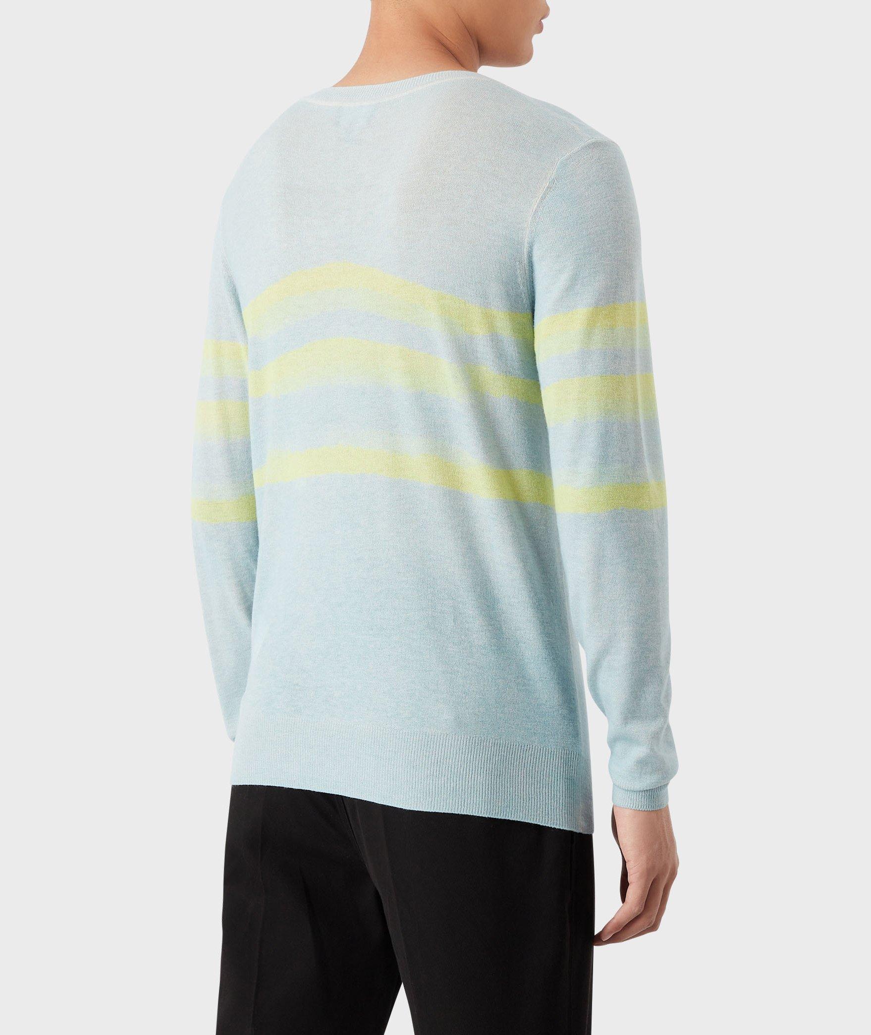 Watercolour Stripe Pattern Cashmere Sweater image 2