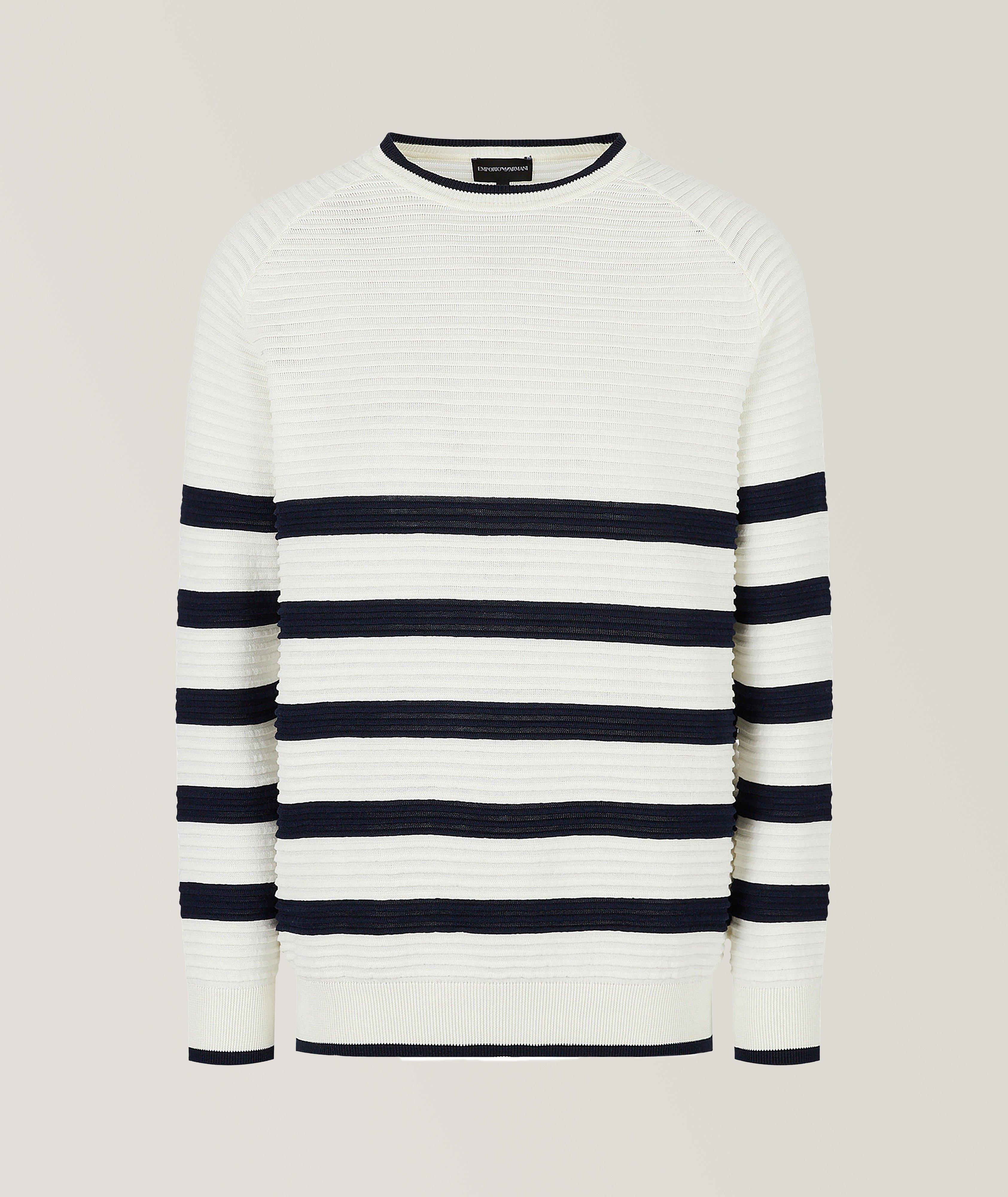 Striped Ottoman Cotton Sweater image 0