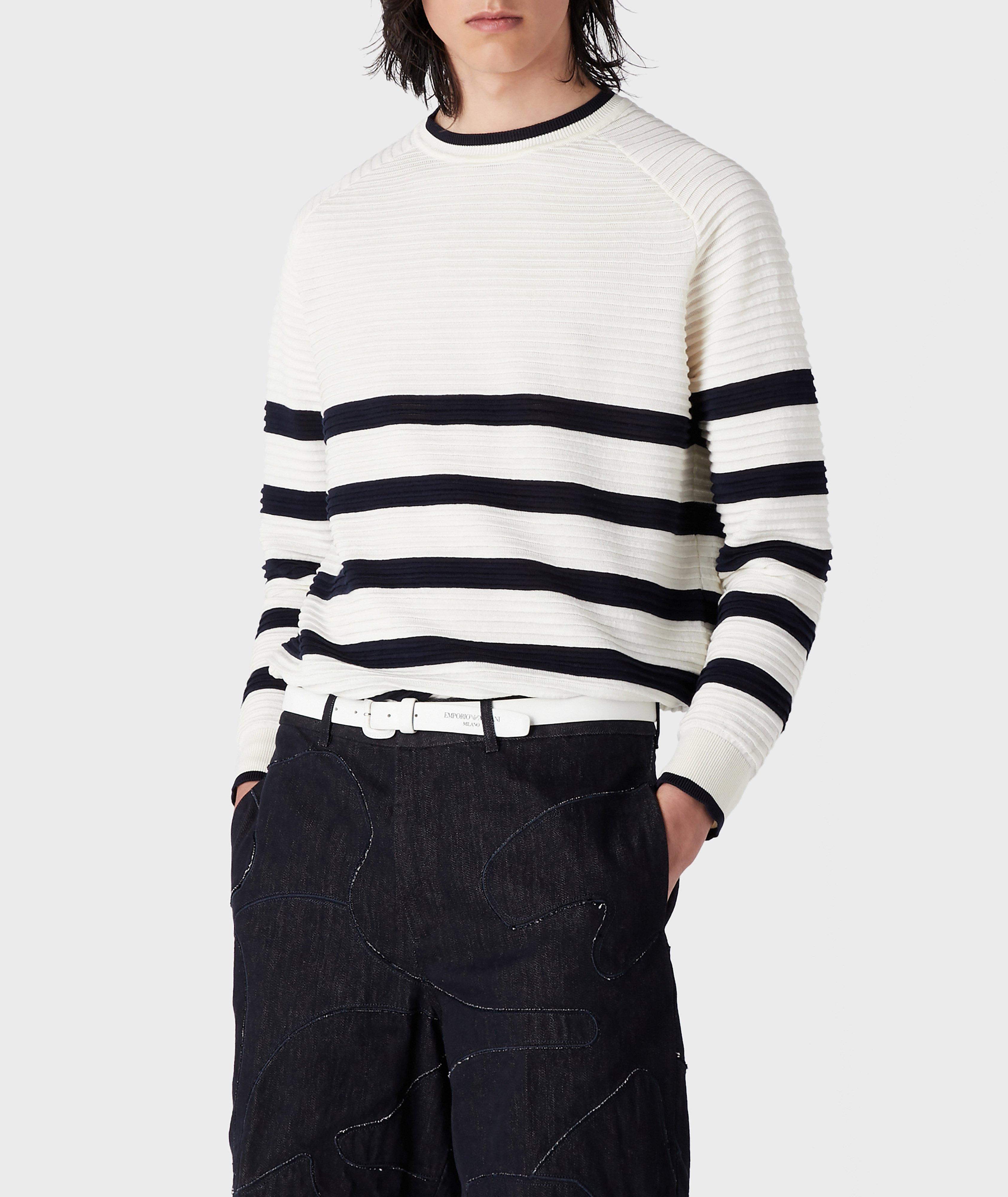 Striped Ottoman Cotton Sweater image 1
