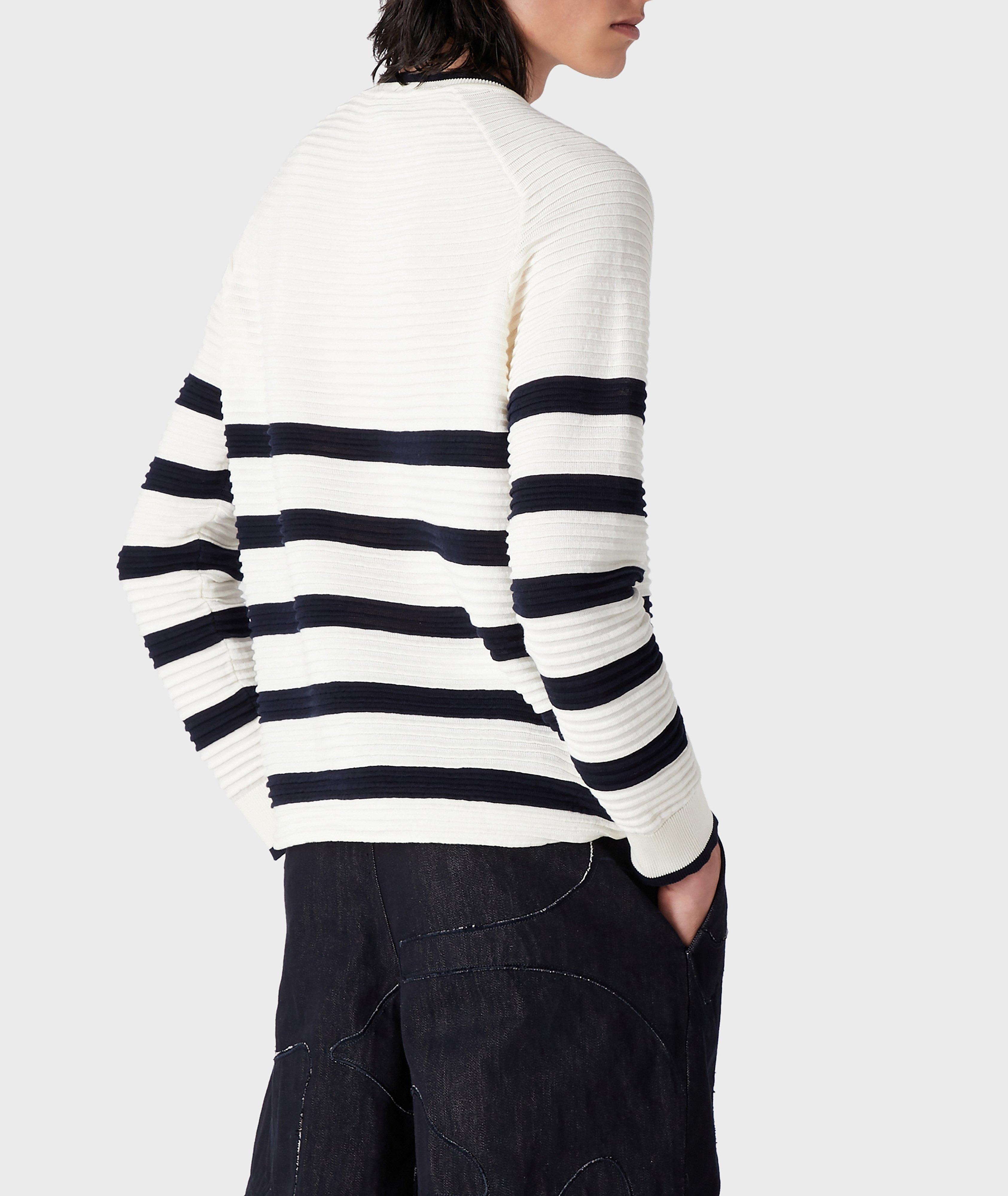 Striped Ottoman Cotton Sweater image 2