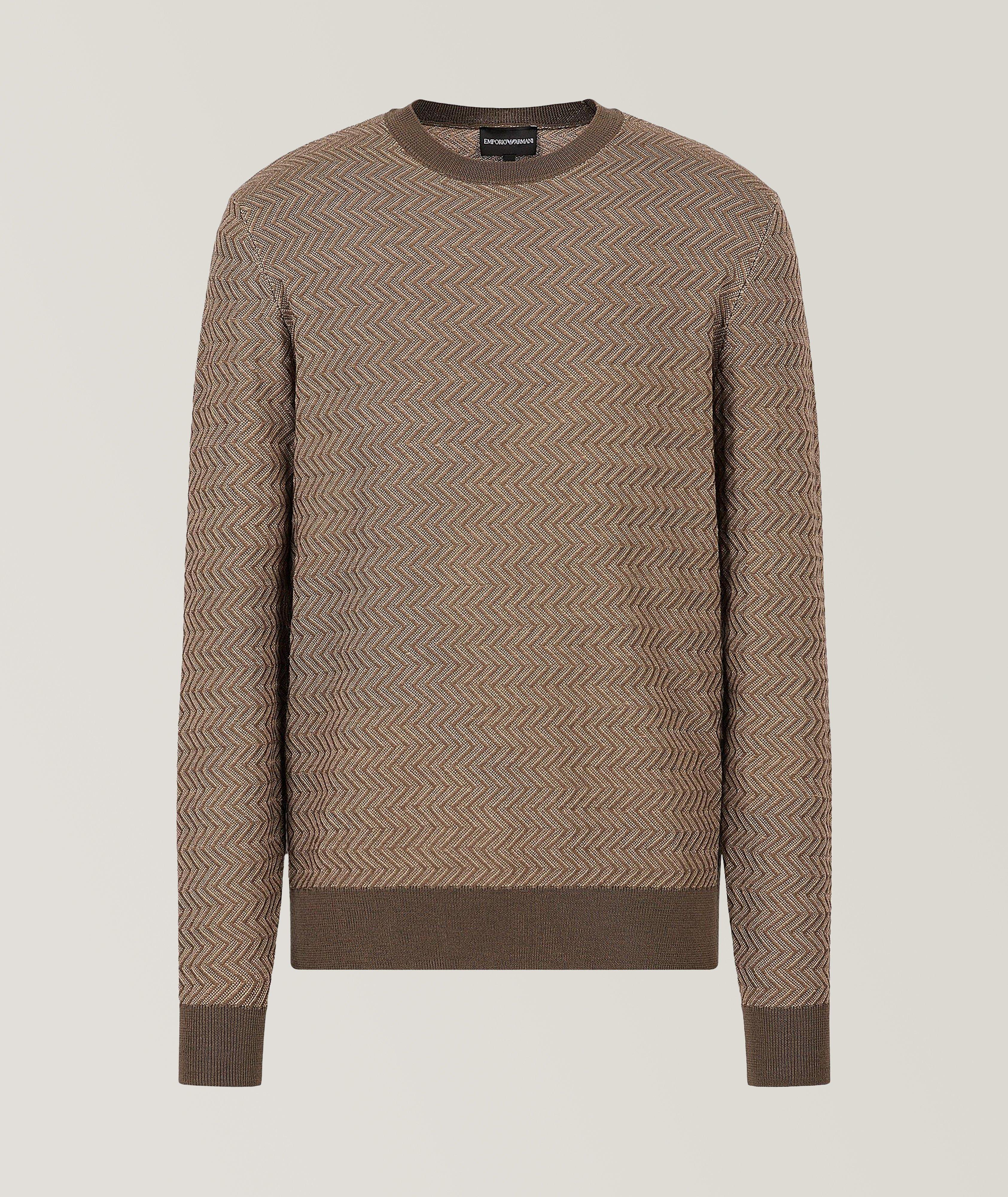 Jacquard Chevron Motif Virgin Wool Sweater image 0