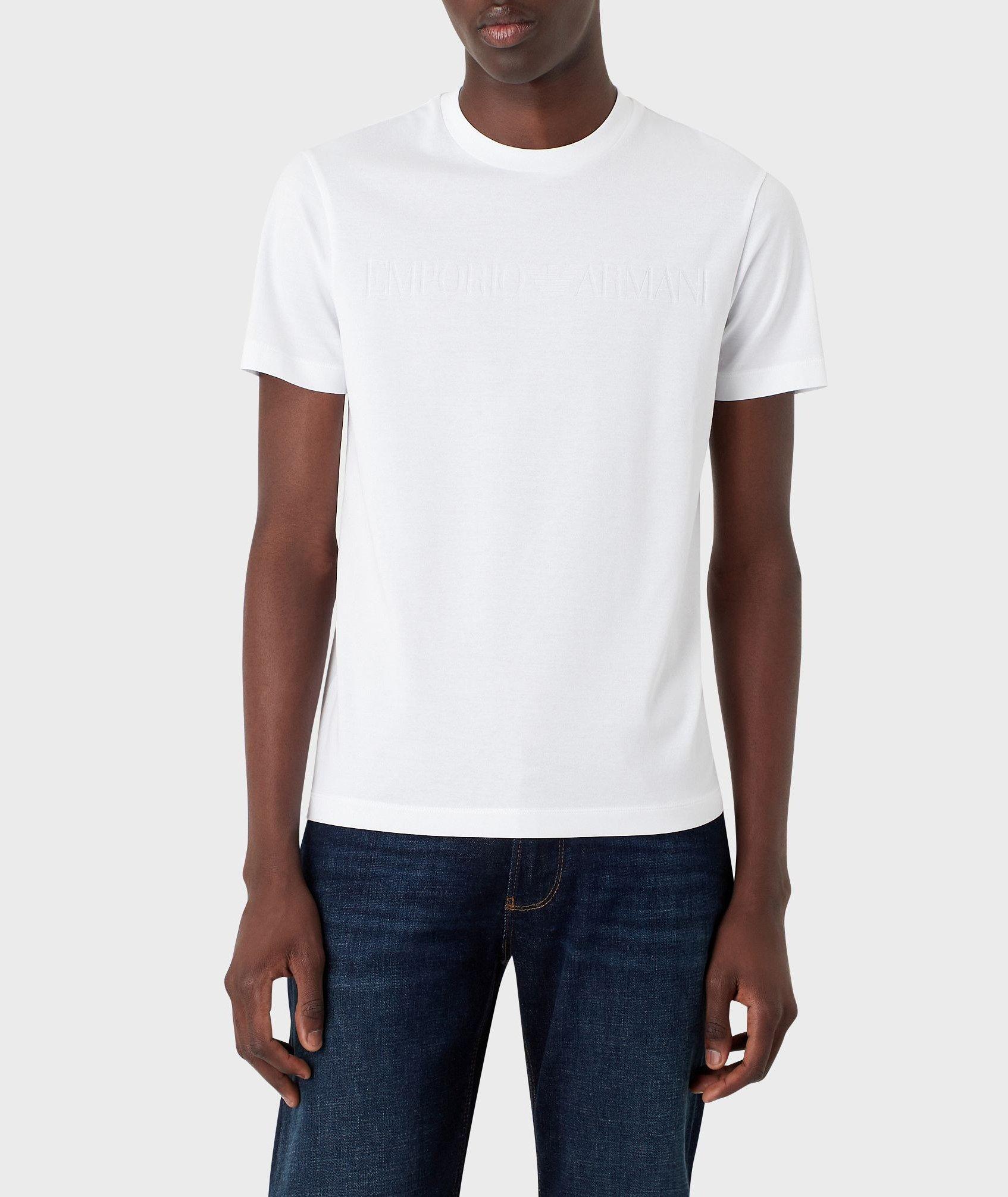 Embossed Logo Jersey Cotton T-Shirt image 1