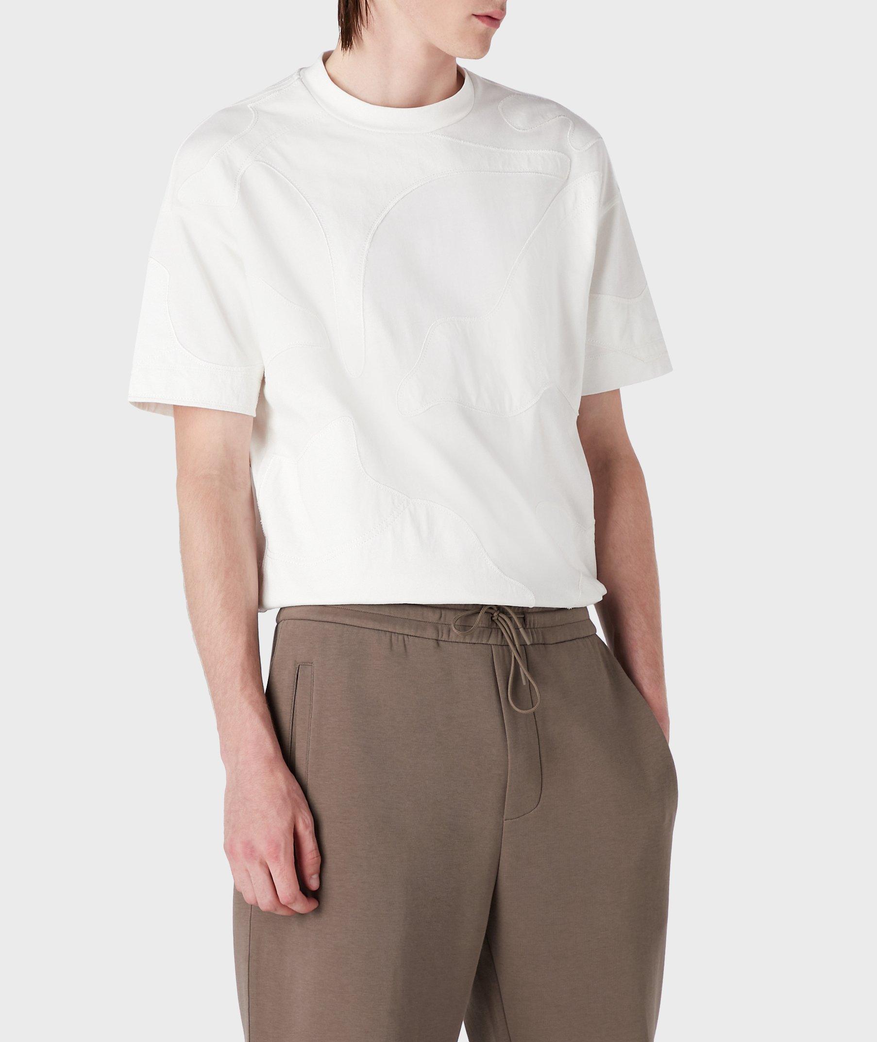 Patch Work Embroidered Cotton Jersey T-Shirt  image 2