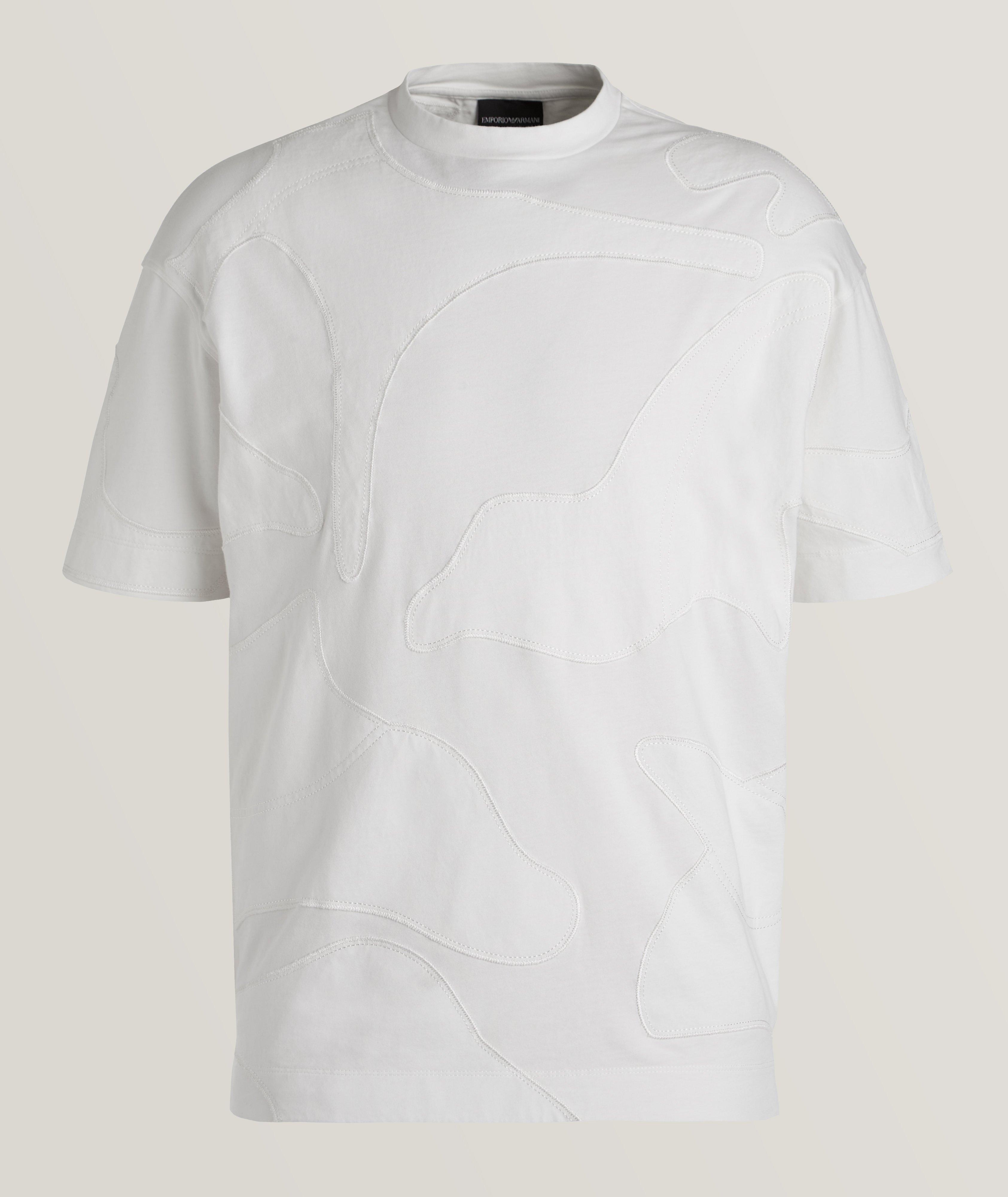 Patch Work Embroidered Cotton Jersey T-Shirt  image 0