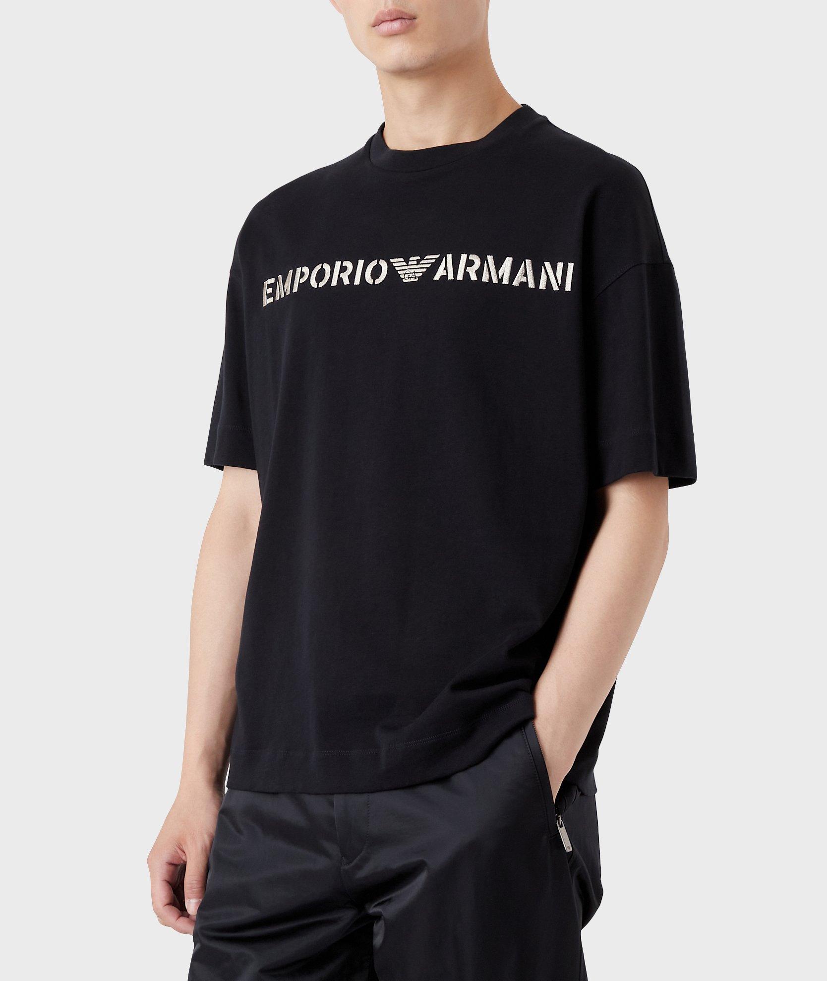 Embroidery Print Cotton Jersey T-Shirt image 1