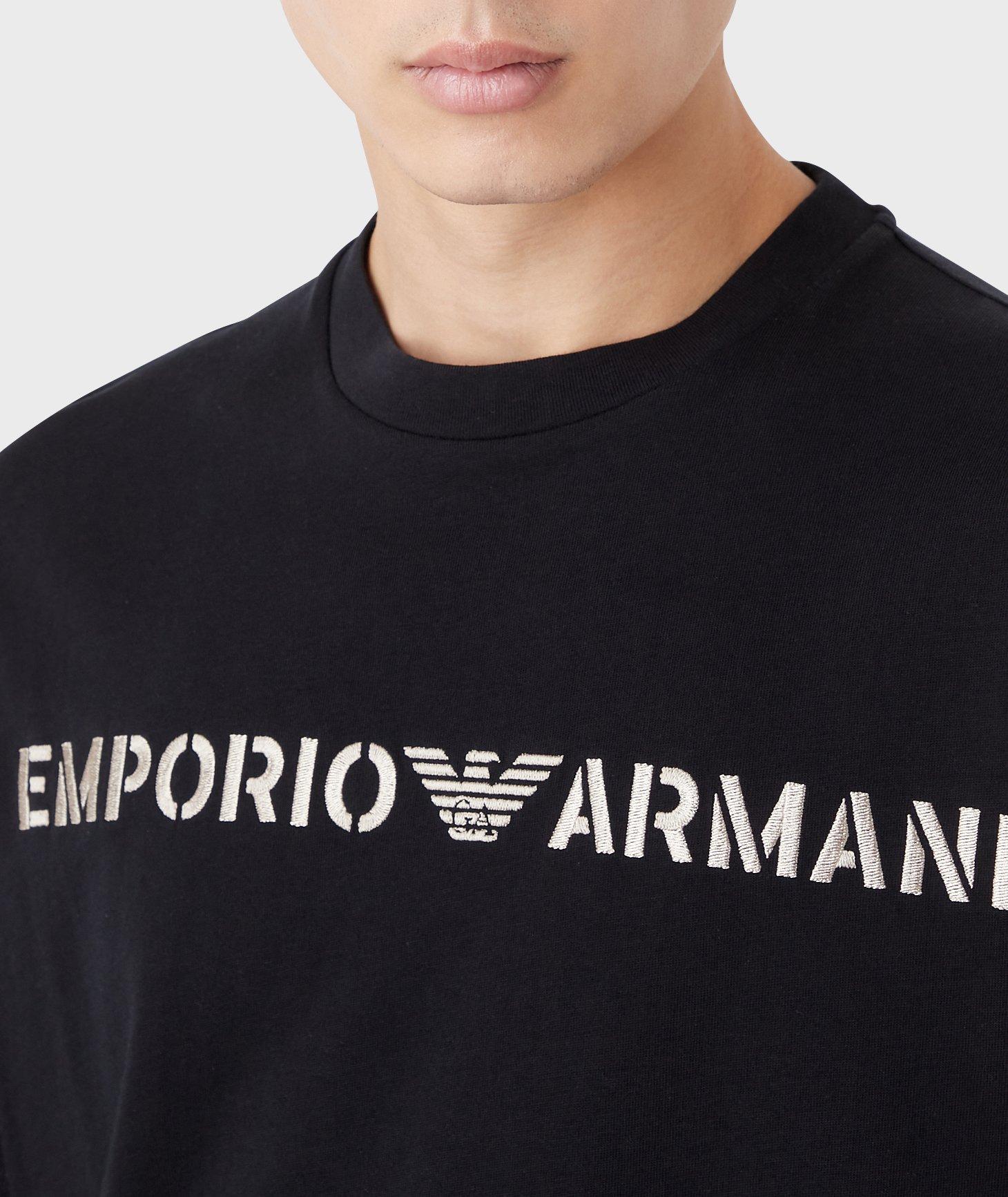 Embroidery Print Cotton Jersey T-Shirt image 3